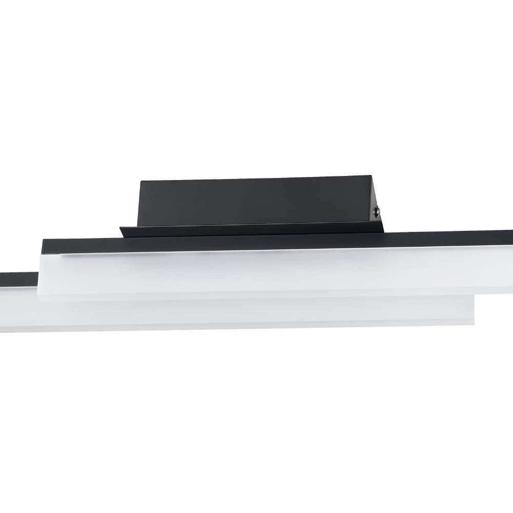 EGLO Plafondlamp PALMITAL Plafondlamp, metaal in zwart en kunststof in wit, IP44, L 88 cm (1 stuk)