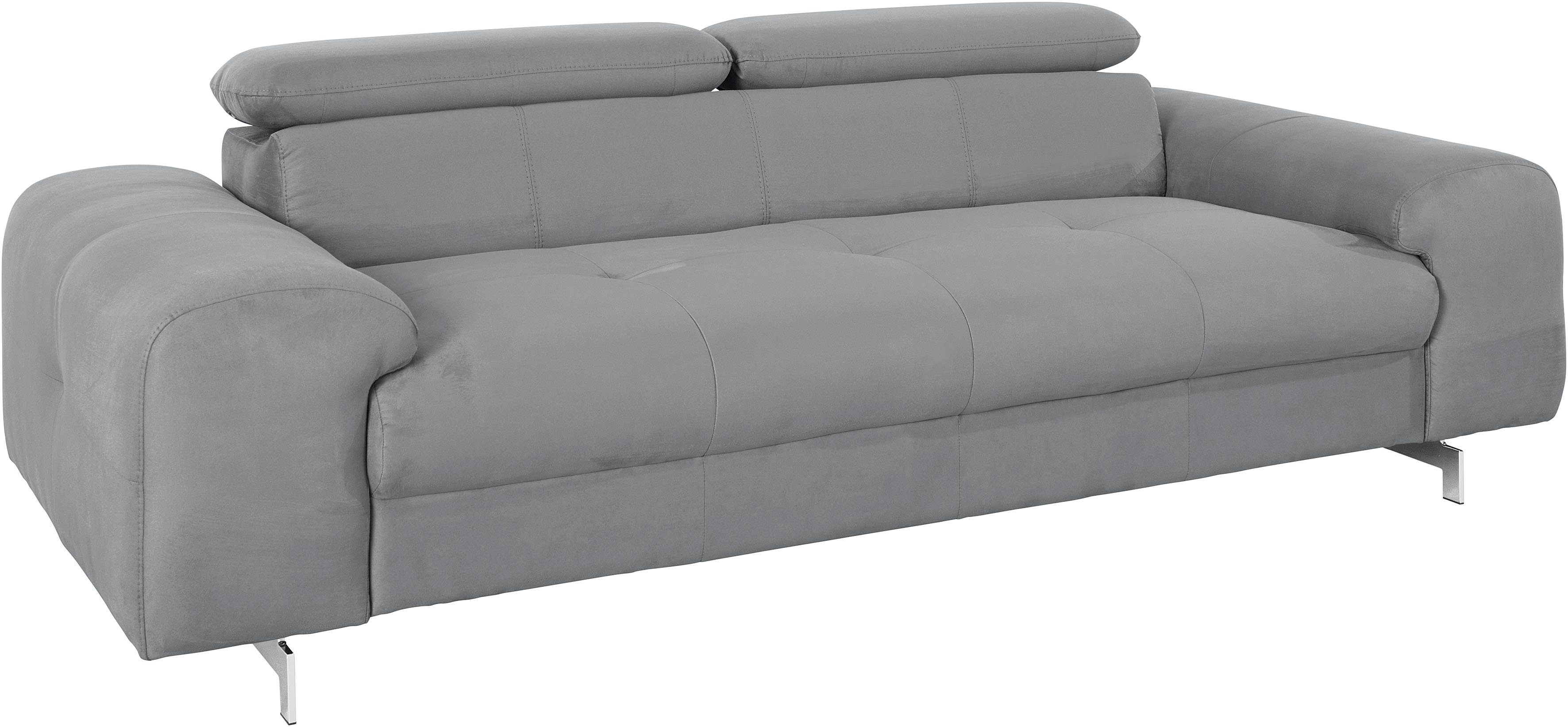 COTTA 3-zitsbank Chef Big-sofa met verstelbare rugleuning, elegante metalen poten