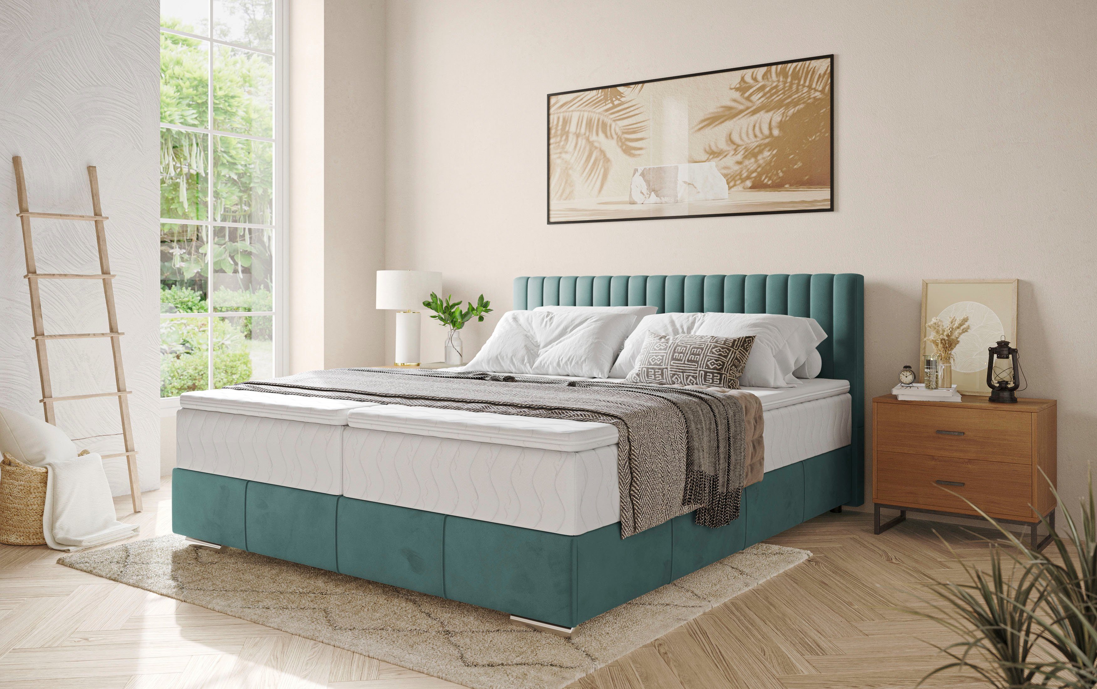 INOSIGN Boxspring Thor met bedbodem, incl. matras, topverkoper Topmatras en sierkussen, in verschillende hardheden beschikbaar