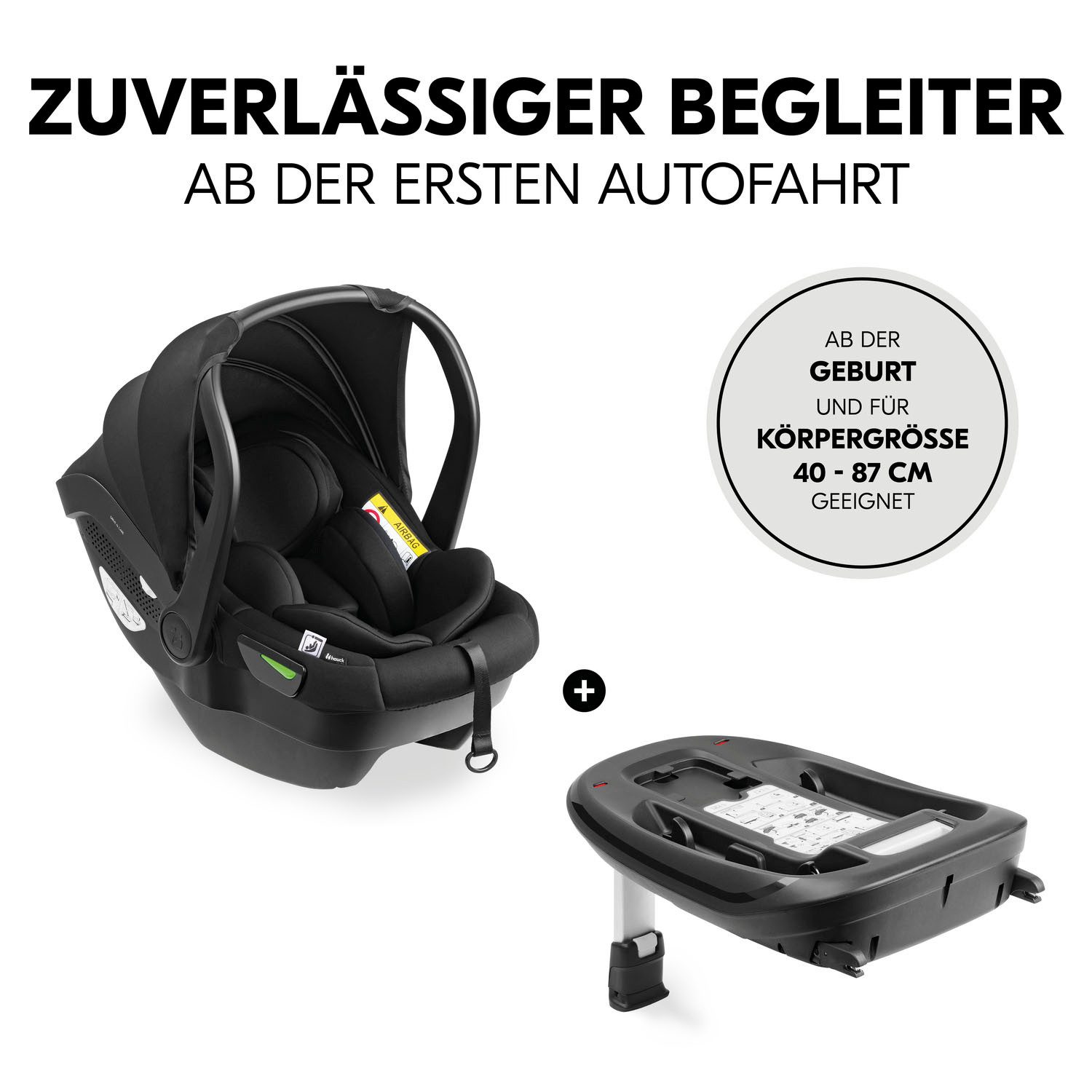 Hauck Babyzitje Drive N Care inclusief basis en newborn-inzet (set, 2-delig)
