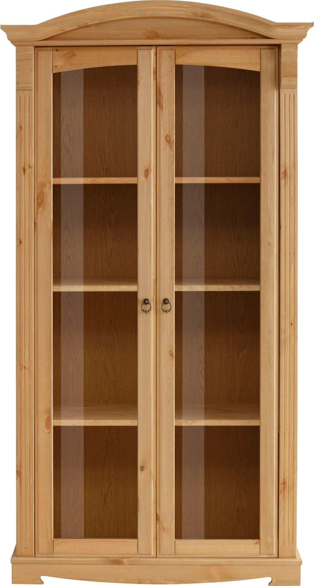 Home affaire Vitrinekast ANNA gecertificeerd massief hout, in romantische landelijke stijl, hoogte 194 cm