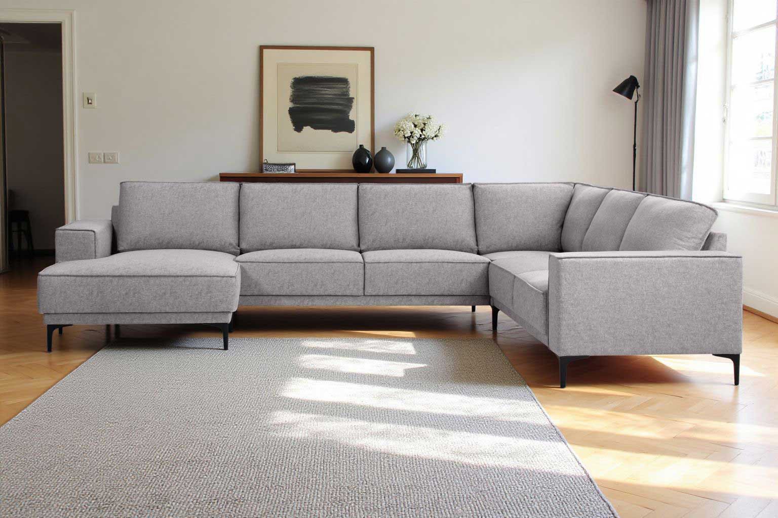 Places of Style Zithoek XXL bank Oland, structuur, platweefsel, luxe microvezel, bouclé