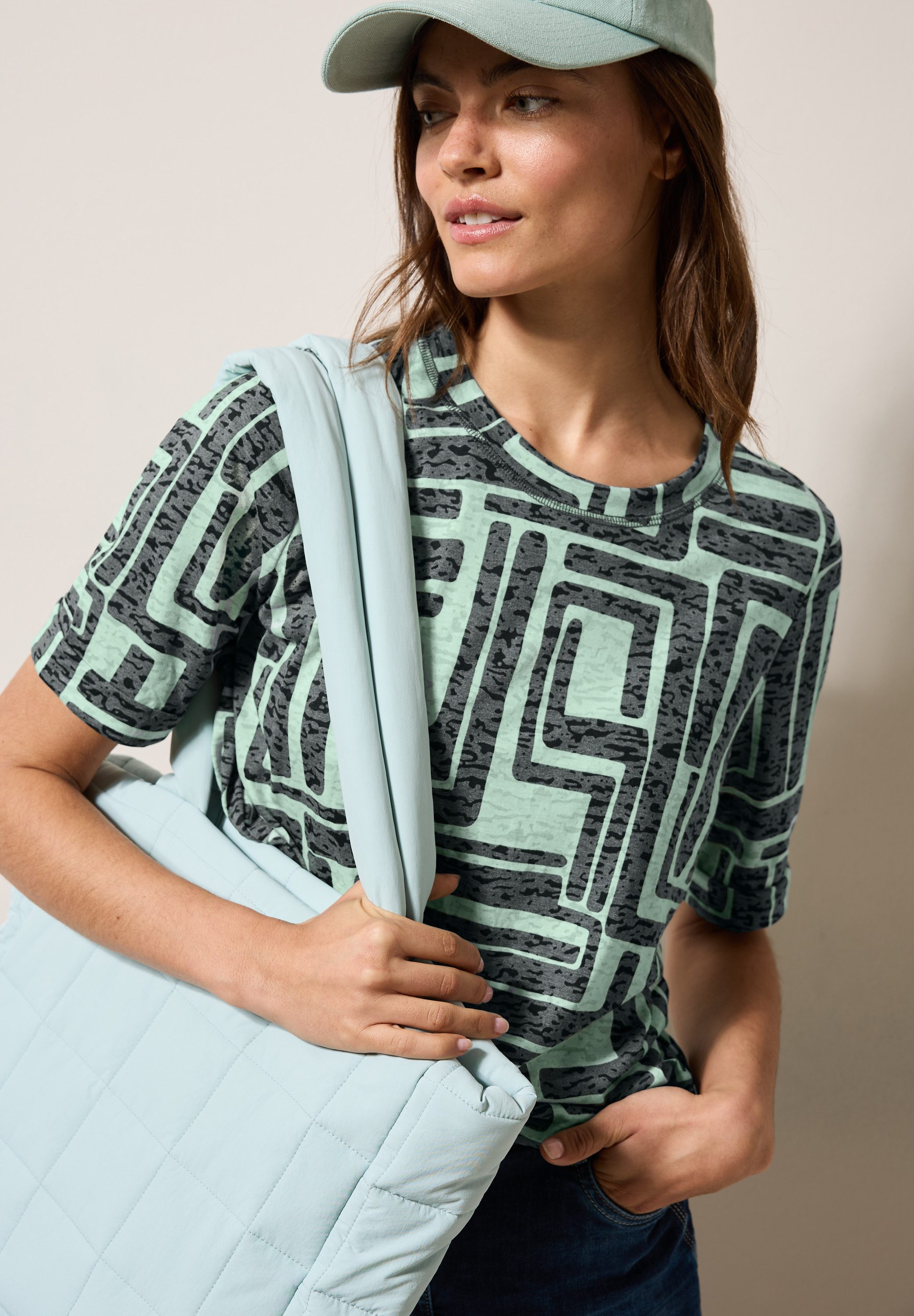 Cecil T-shirt in burnout-optiek, met patroon