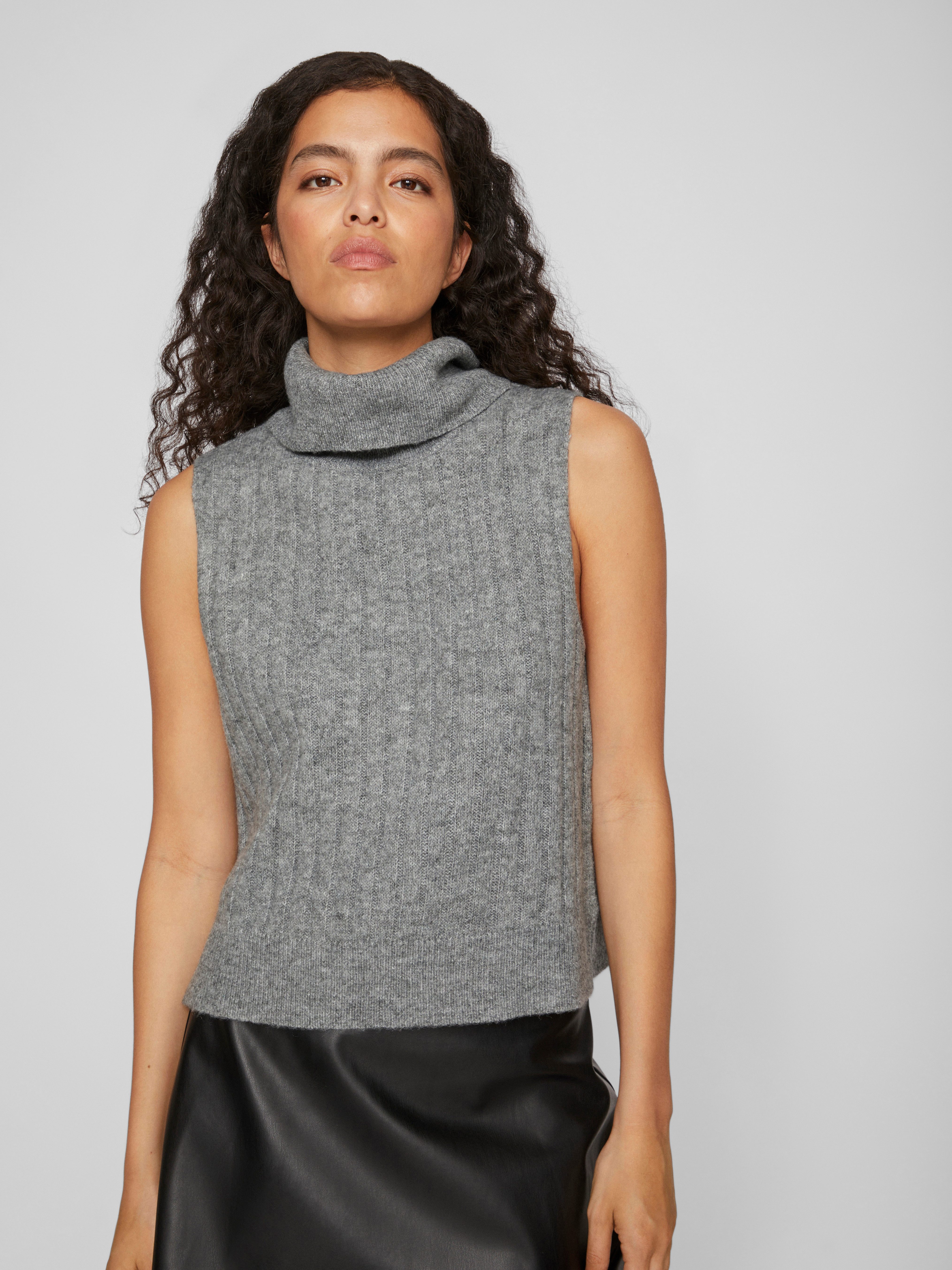 Vila Slip-over VIBELUNA HIGH NECK S/L KNIT VEST-NOOS