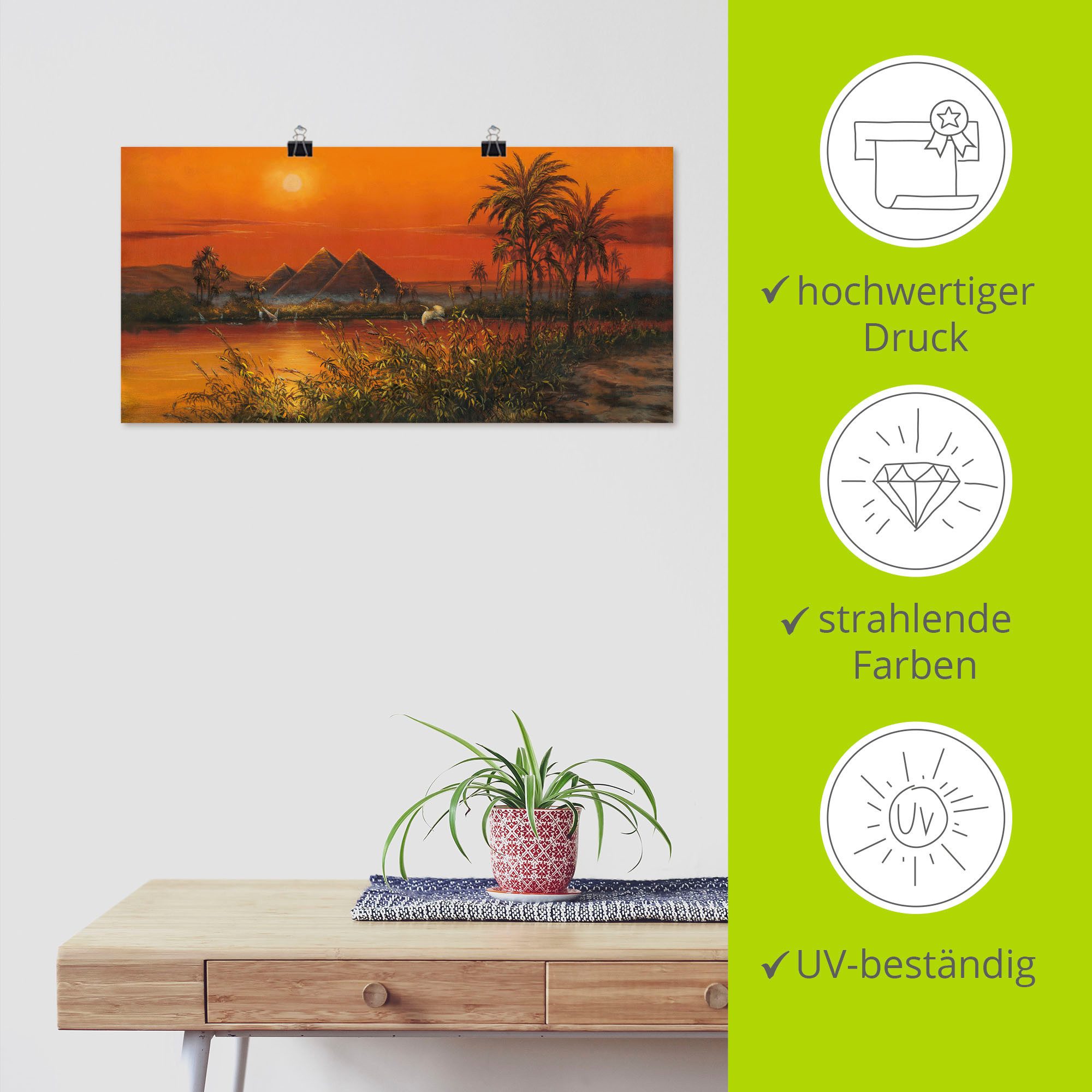 Artland Artprint Piramiden als artprint van aluminium, artprint op linnen, muursticker of poster in verschillende maten