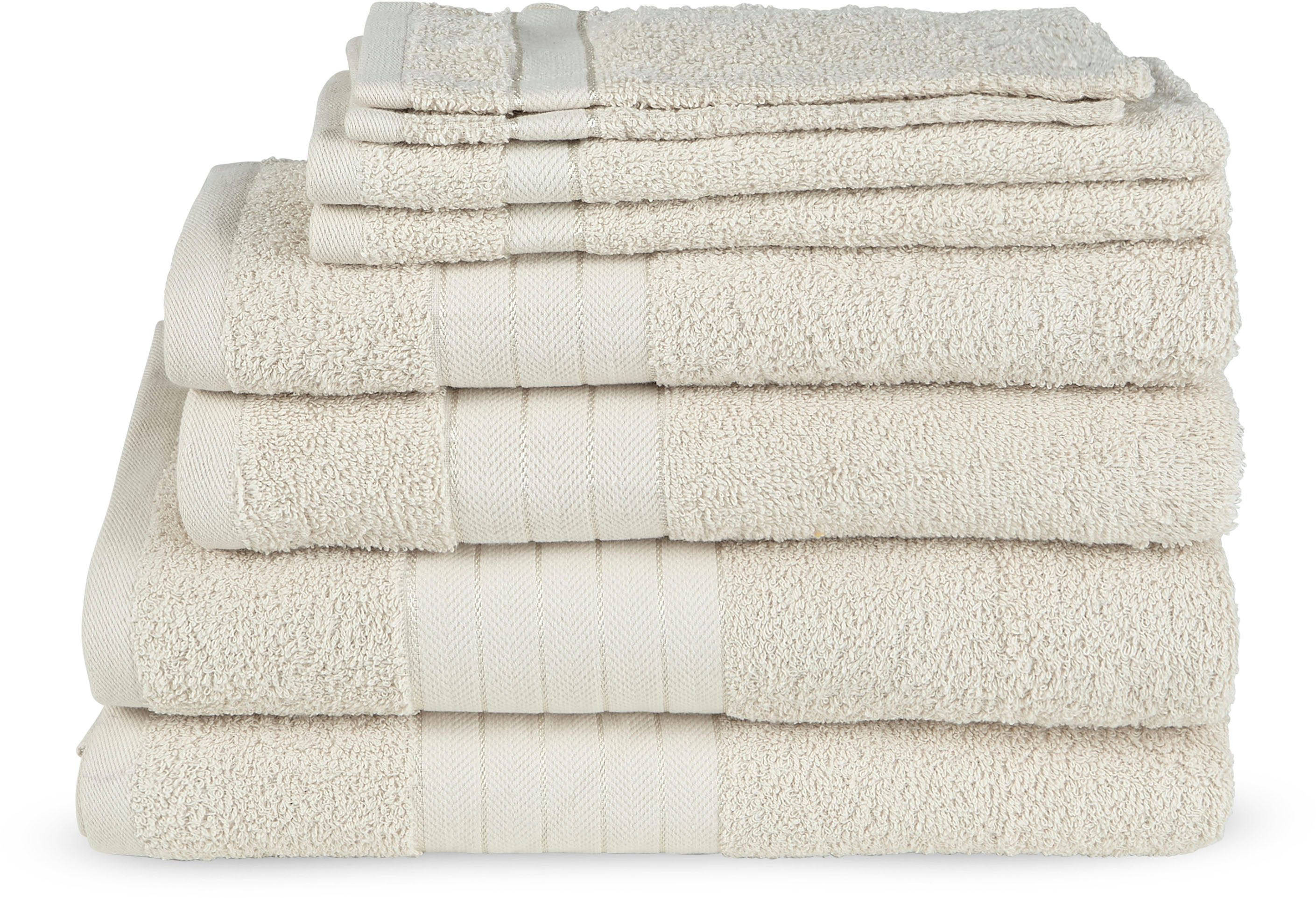 Emotion Handdoekenset Uni Katoen, walkfrottee, bies, 500 GSM, effen, zonder ophangbeugel (set, 8-delig)