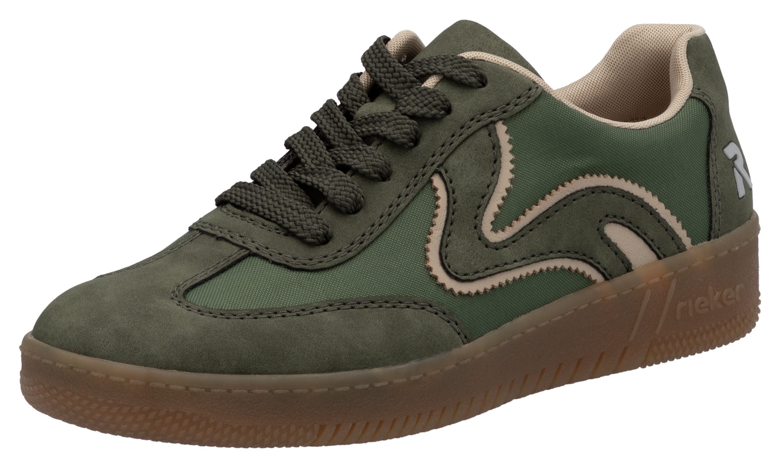 RIEKER Sport Plateausneakers vrijetijdsschoen, lage schoen, veterschoen in vegan uitvoering