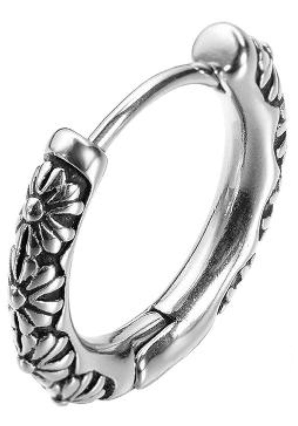 Firetti Single-oorring Sieraad cadeau oorbellen enkel Flower Power dames oorbellen zilver(kleur)