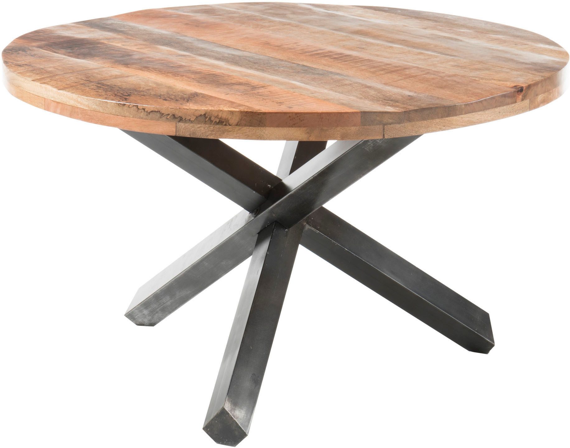Stolkom Eettafel Ace rond, eettafel in massief mango