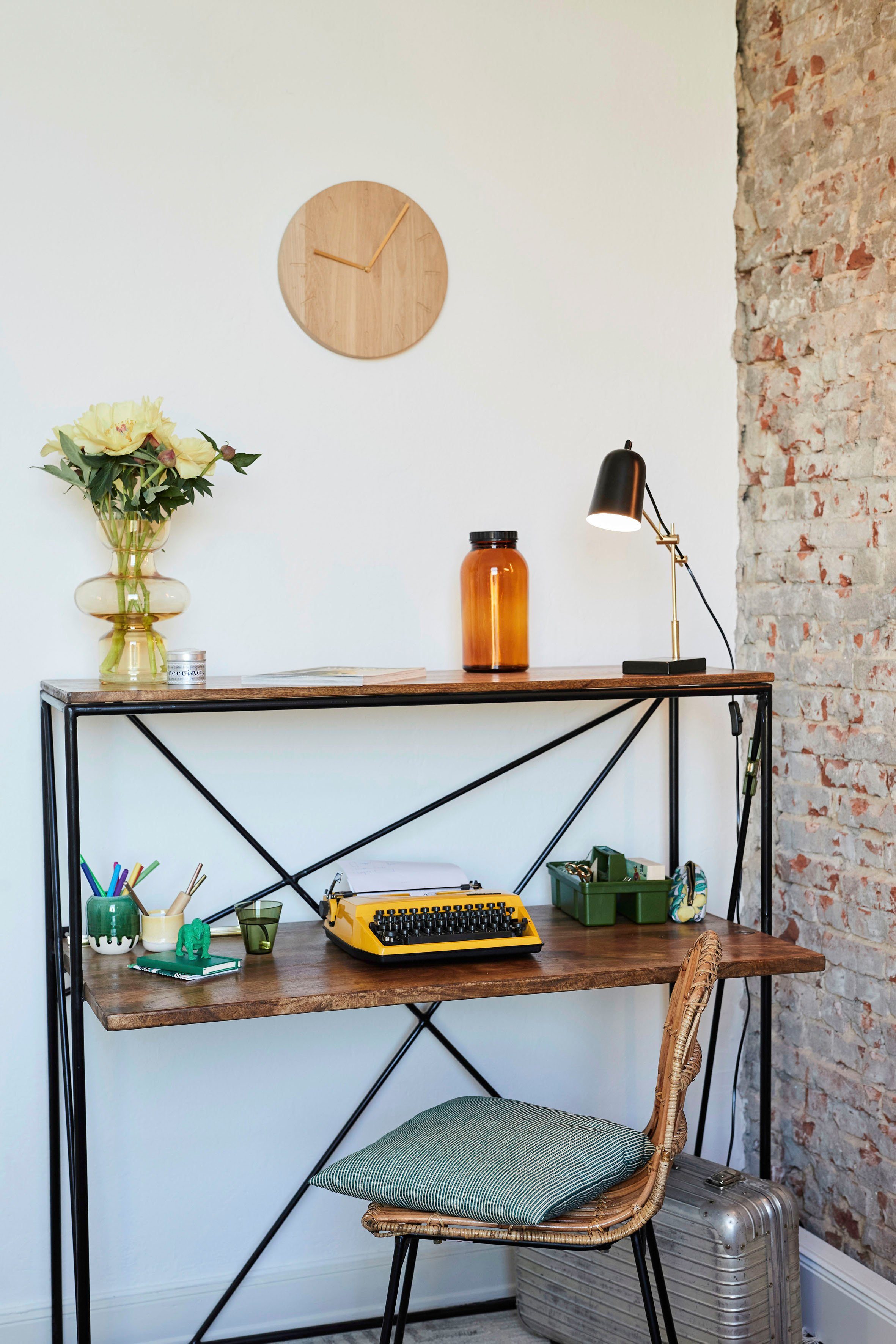 TOM TAILOR HOME Secretaire T-NEST SHELF OFFICE LOW middelhoog, open bureaurek, van mangohout en metaal