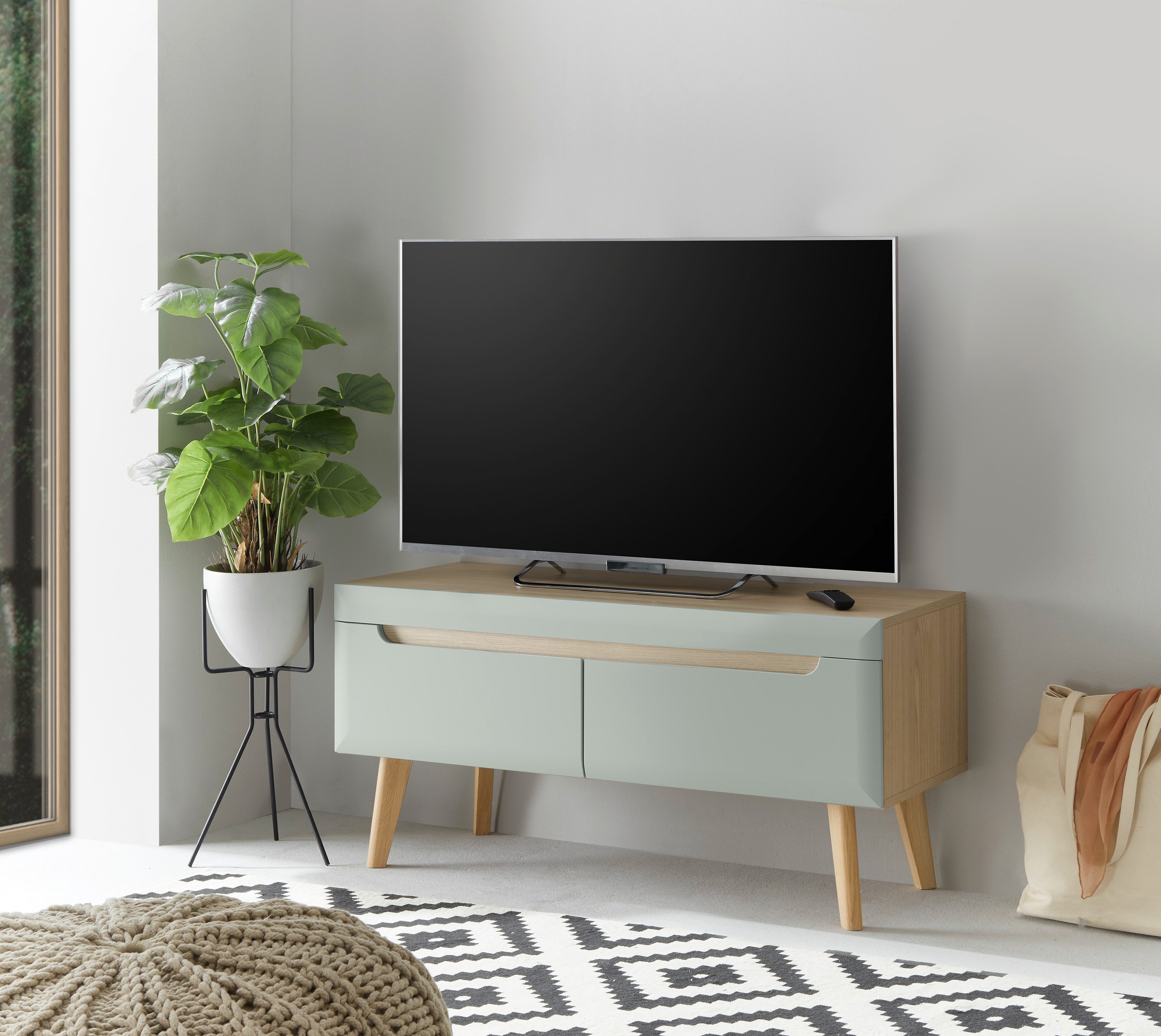 INOSIGN Tv-meubel Torge, TV-kast, TV-kommode, televisiekast, TV-bord afgeschuinde poten, drie kleuren, scandi design, 107 cm breed (1 stuk) lowboards