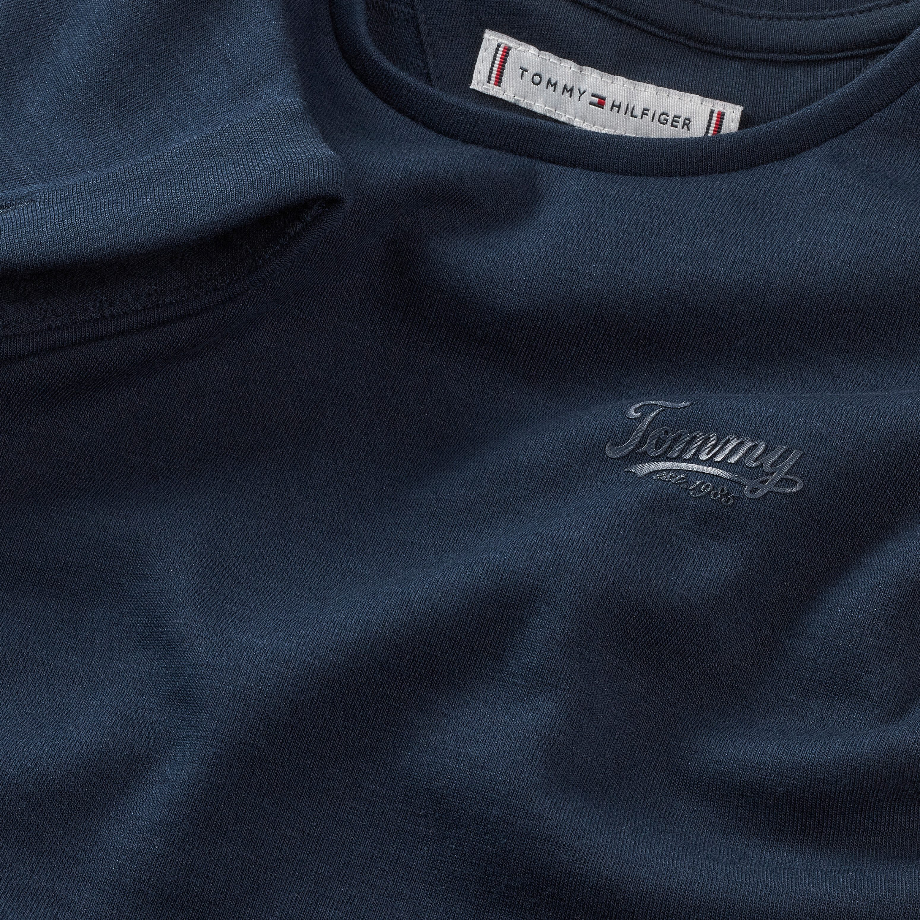 Tommy Hilfiger Jerseyjurk SPACER INTERLOCK DRESS voor kinderen tot 16 jaar met logo-opdruk