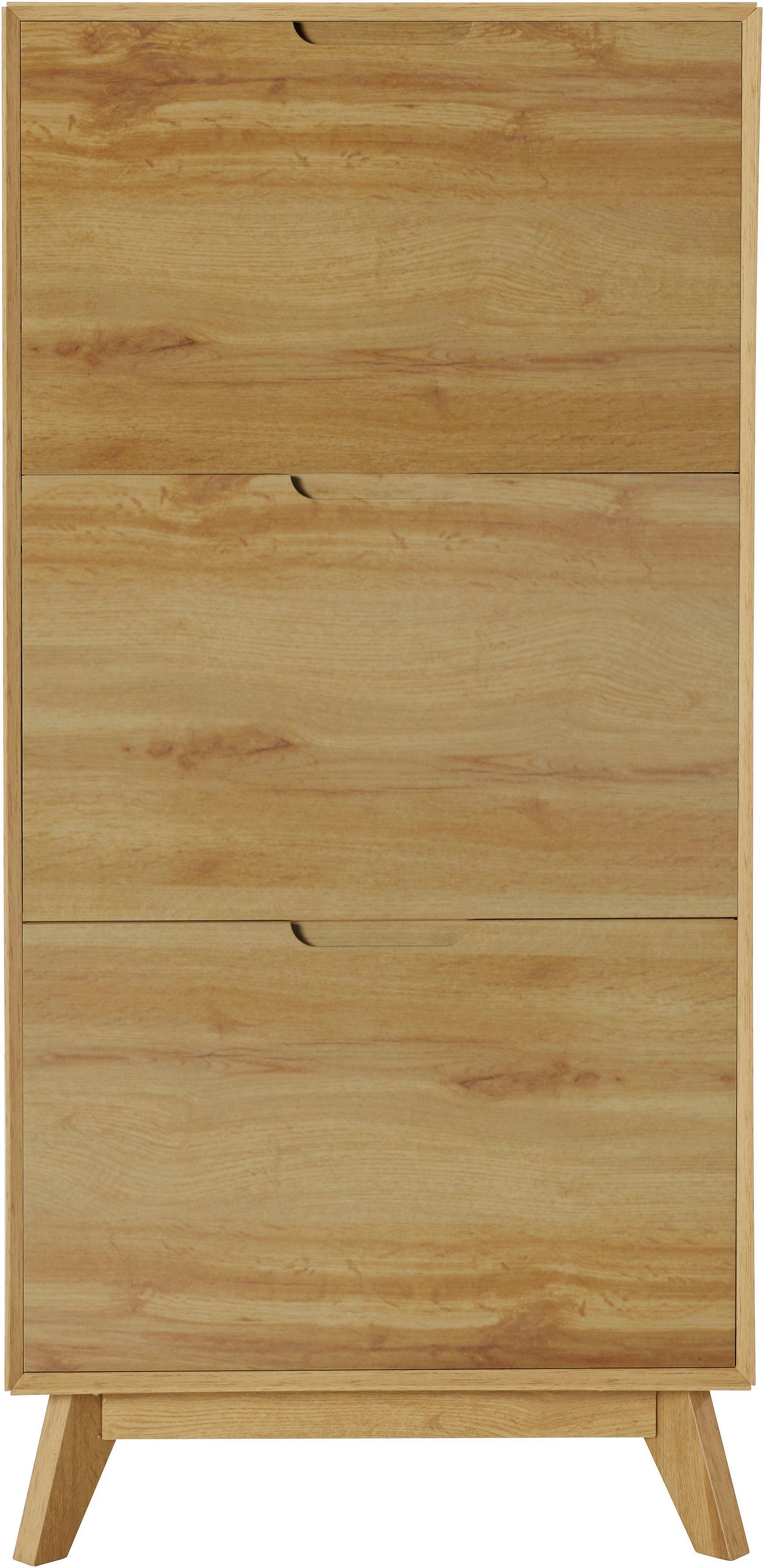 andas Schoenenkast Pandrup met 3 kleppen, ca. 5 paar schoenen per klep, hoogte 125 cm