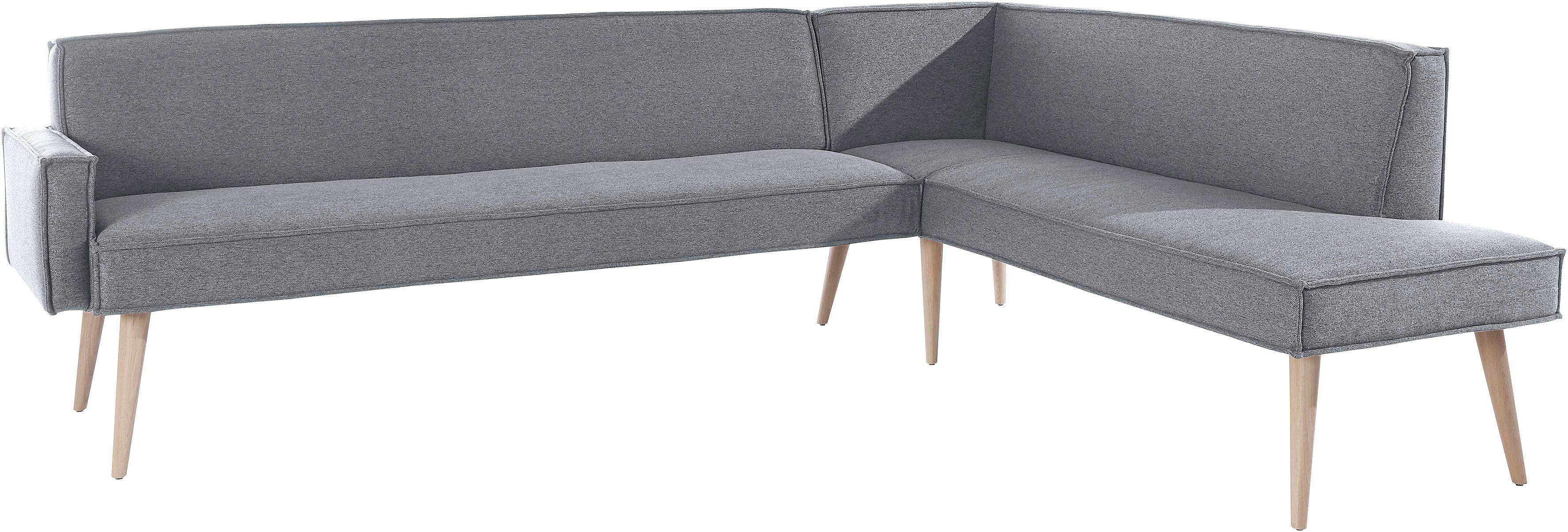 exxpo - sofa fashion Hoekbank Lungo, moderne paspelnaad, comfortabel en elegant, hoge houten voet