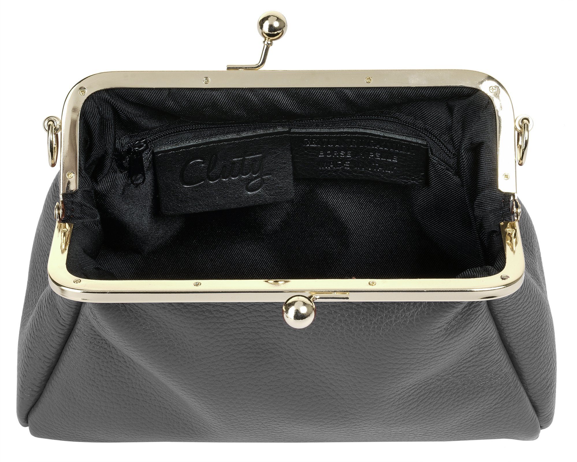 Cluty Avondtasje echt leer, made in italy
