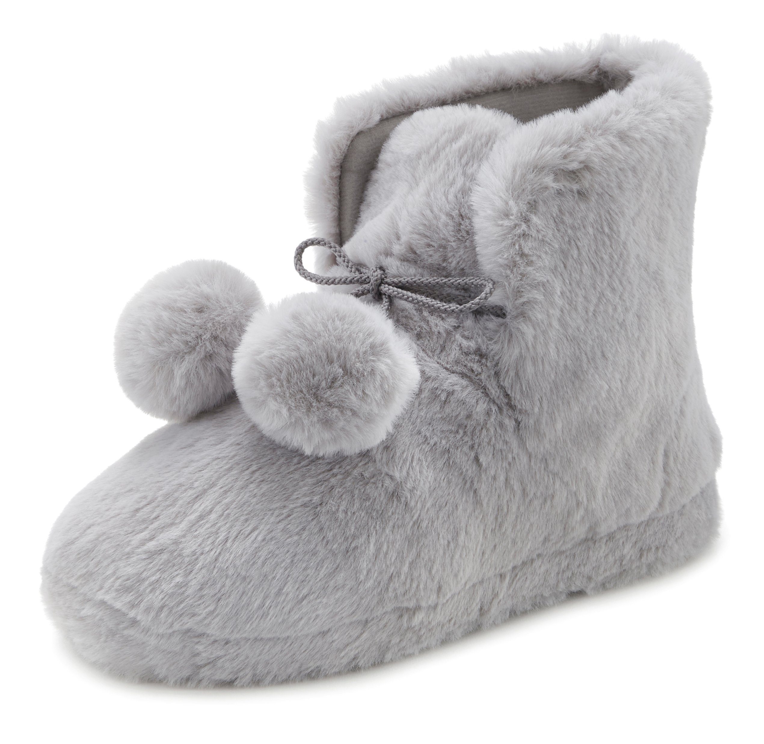 Vivance Pantoffels Pluchen pantoffels Pantolette, pantoffel, laarzen met knuffelig faux fur VEGAN