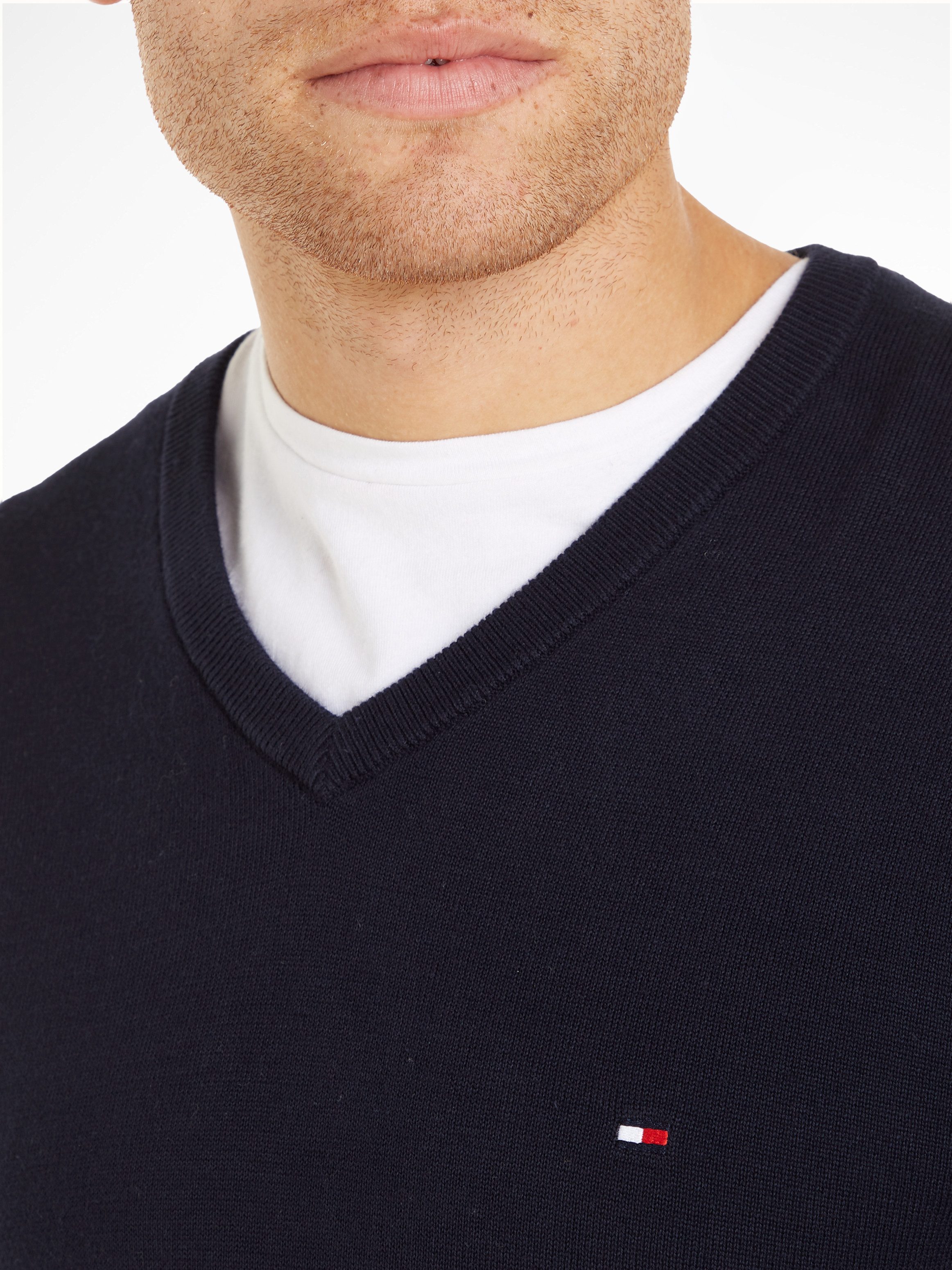 Tommy Hilfiger Gebreide trui ESSENTIAL COTTON V NECK