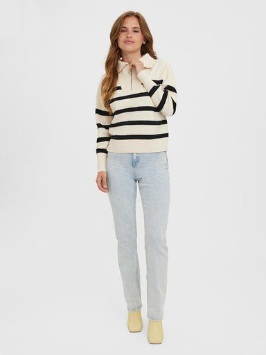 Vero Moda Schipperstrui VMSABA STRIPE LS HIGHNECK BLOUSE GA NOOS