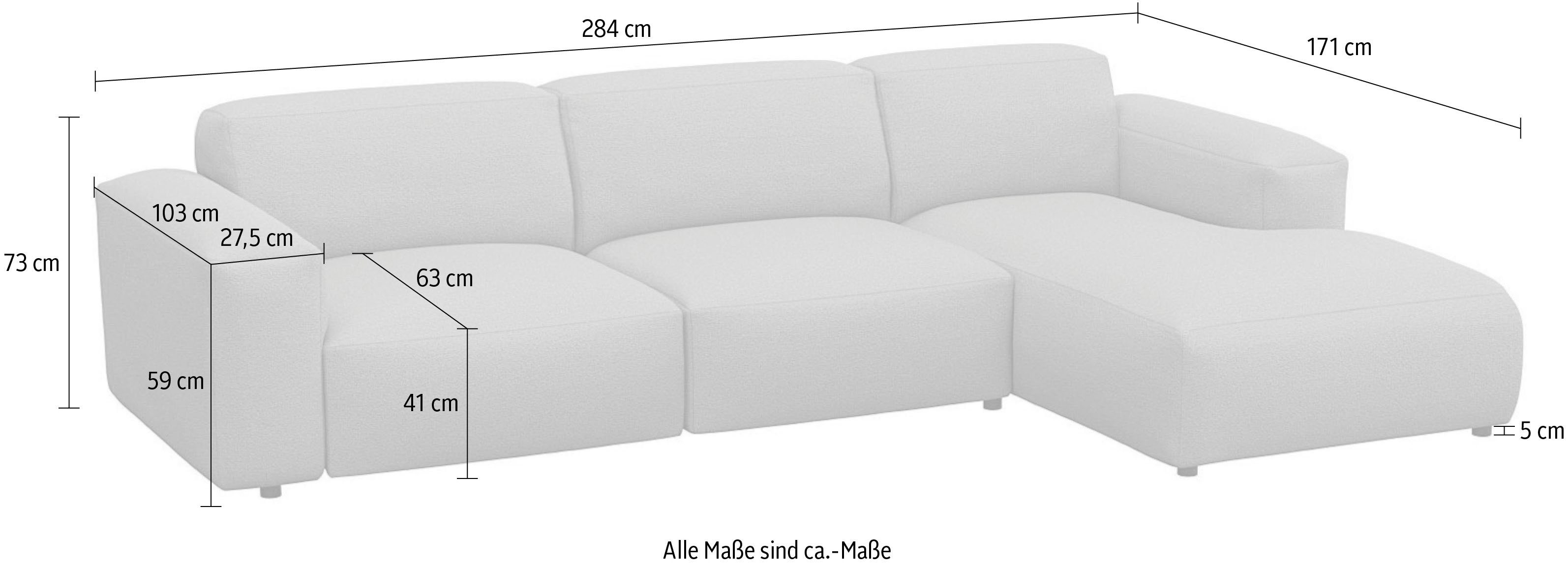 FLEXLUX Hoekbank Lucera comfortabel en comfortabel door hoogwaardige zitconstructie, L-vorm