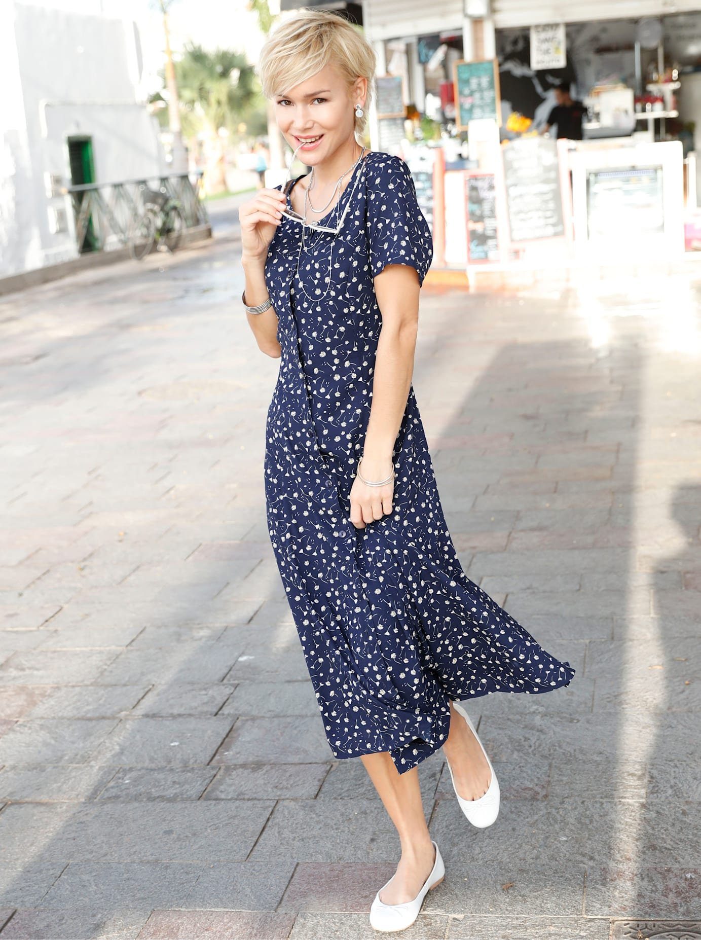 Classic Basics Zomerjurk dames zomerjurken maat 48 blauw