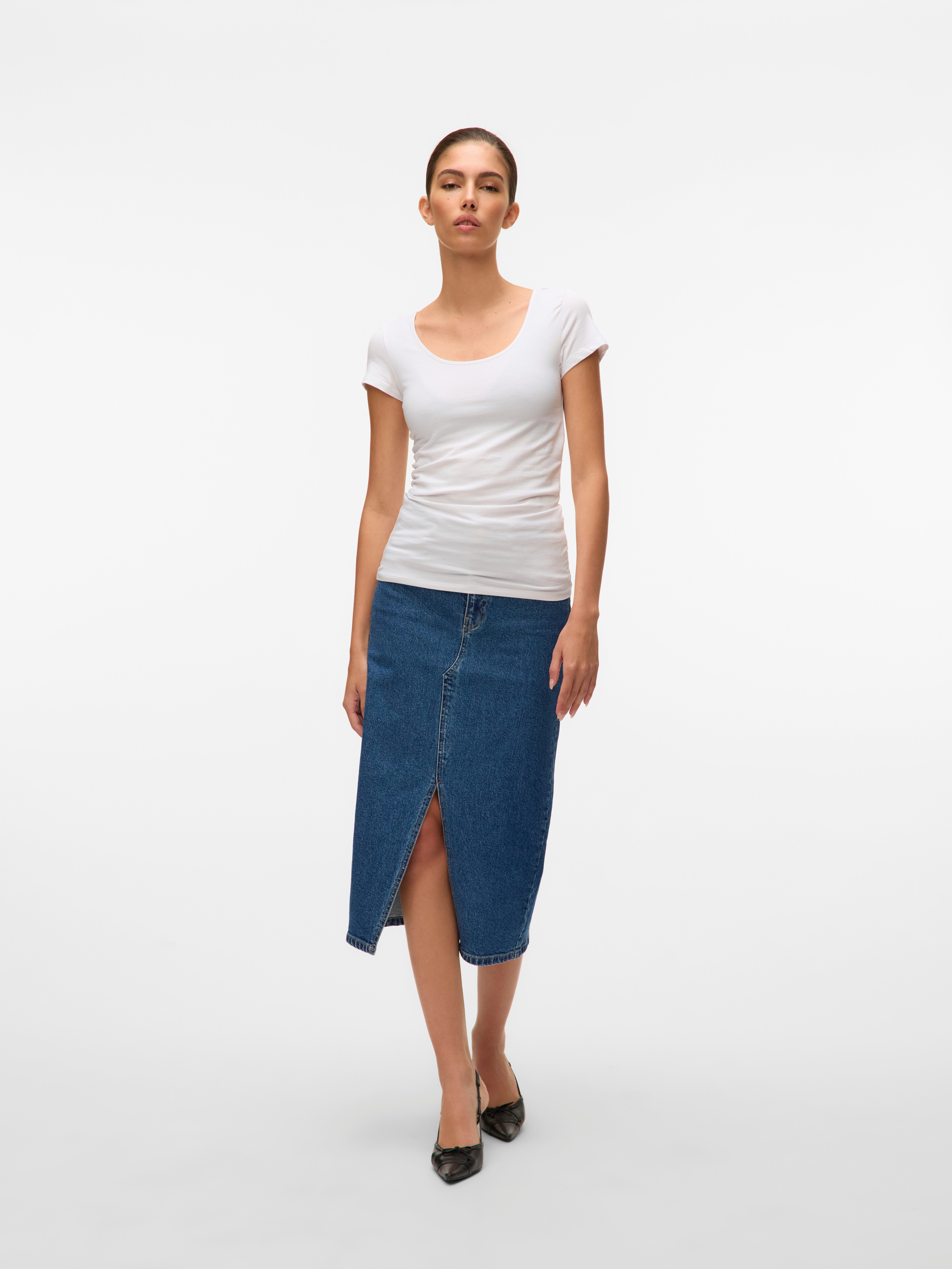 Vero Moda Shirt met ronde hals VMMAXI MY SOFT SS U-NECK