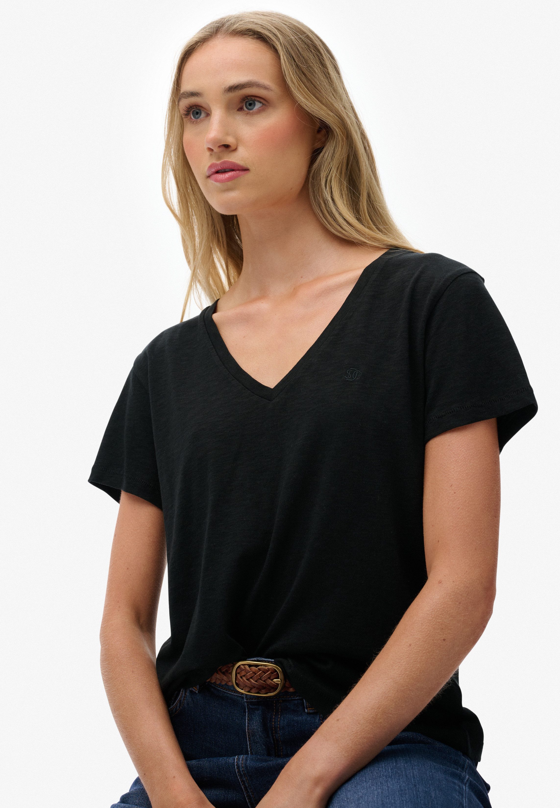 Superdry T-shirt STUDIOS SLUB EMB VEE TEE