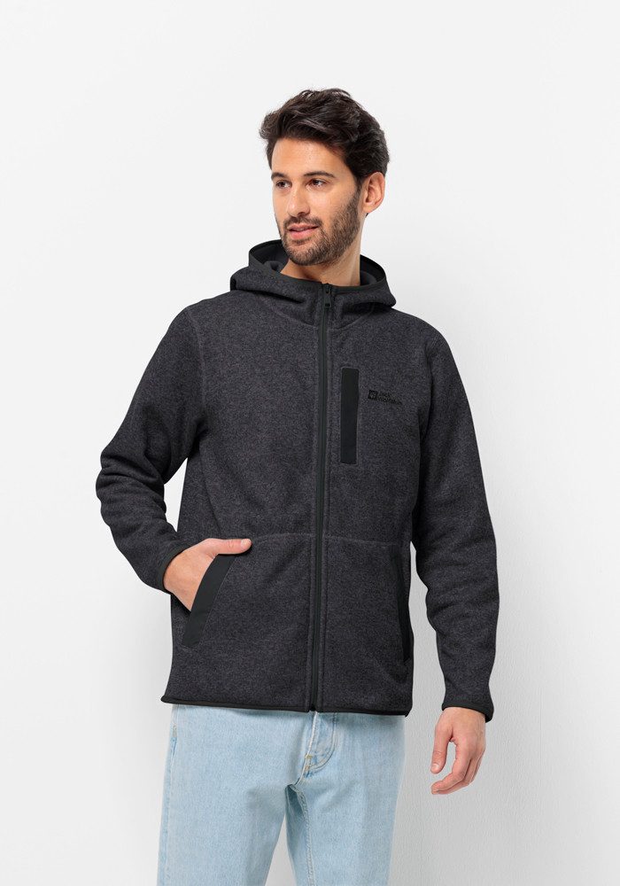 Jack Wolfskin Tannenspur Hooded Jacket Men Fleece jack Heren 2XL black