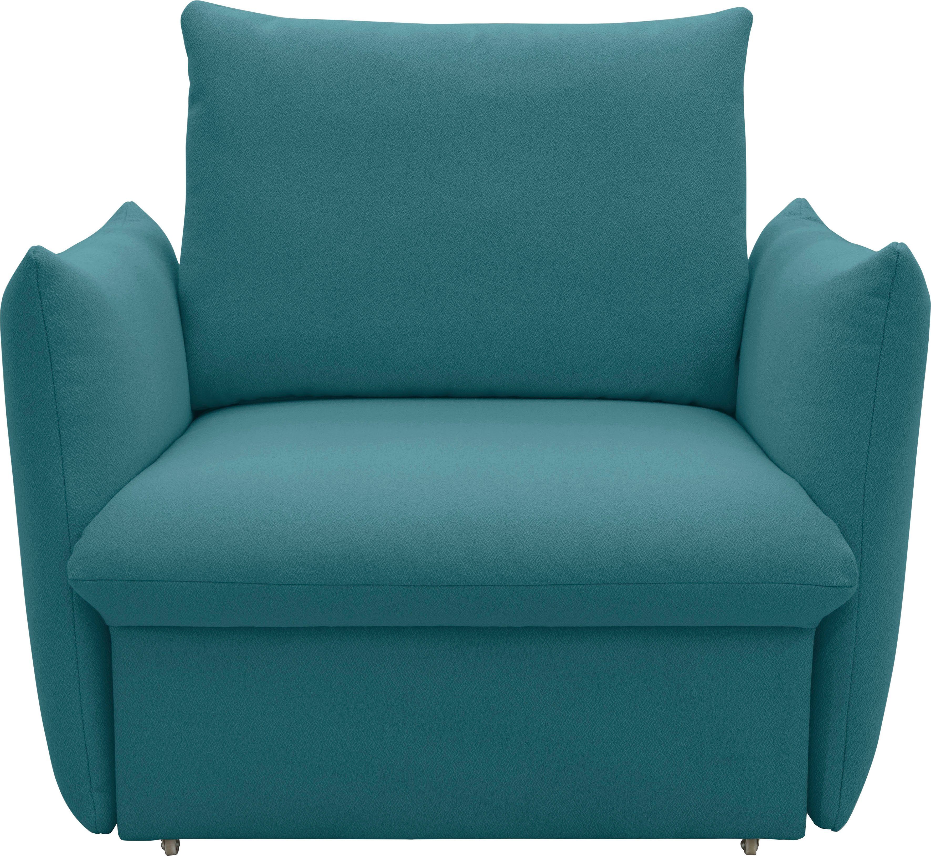 LOOKS BY WOLFGANG JOOP Fauteuil LOOKS XII Slaapstoel, Slaapfunctie Boxspringbekleding, met slaapfunctie, kussen-look fauteuils groen