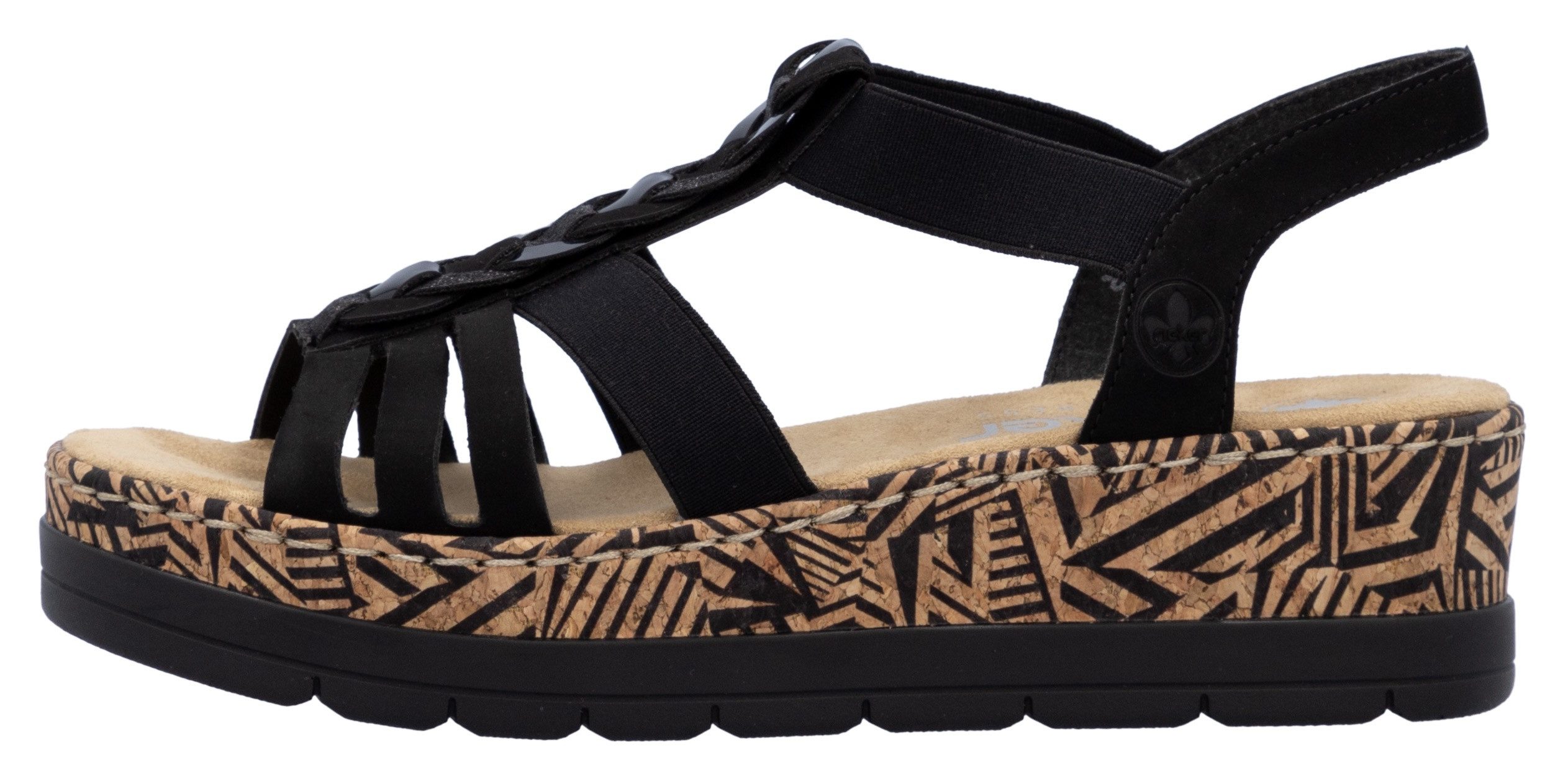 Rieker Plateausandaaltjes Zomerschoen, vakantieschoen, sandalette met decoratief sieraandeel