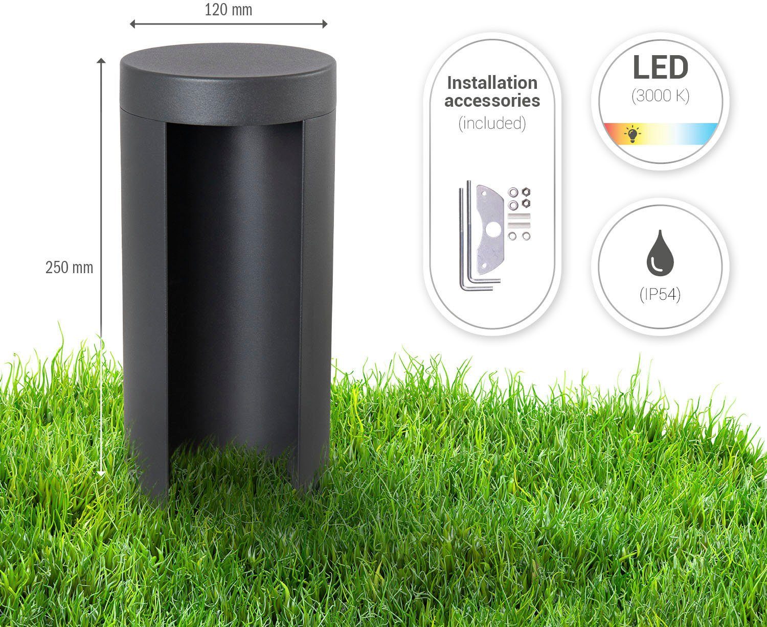 Paco Home Paalverlichting Cecilia Outdoor lamp modern aluminium 3000K vloerlamp