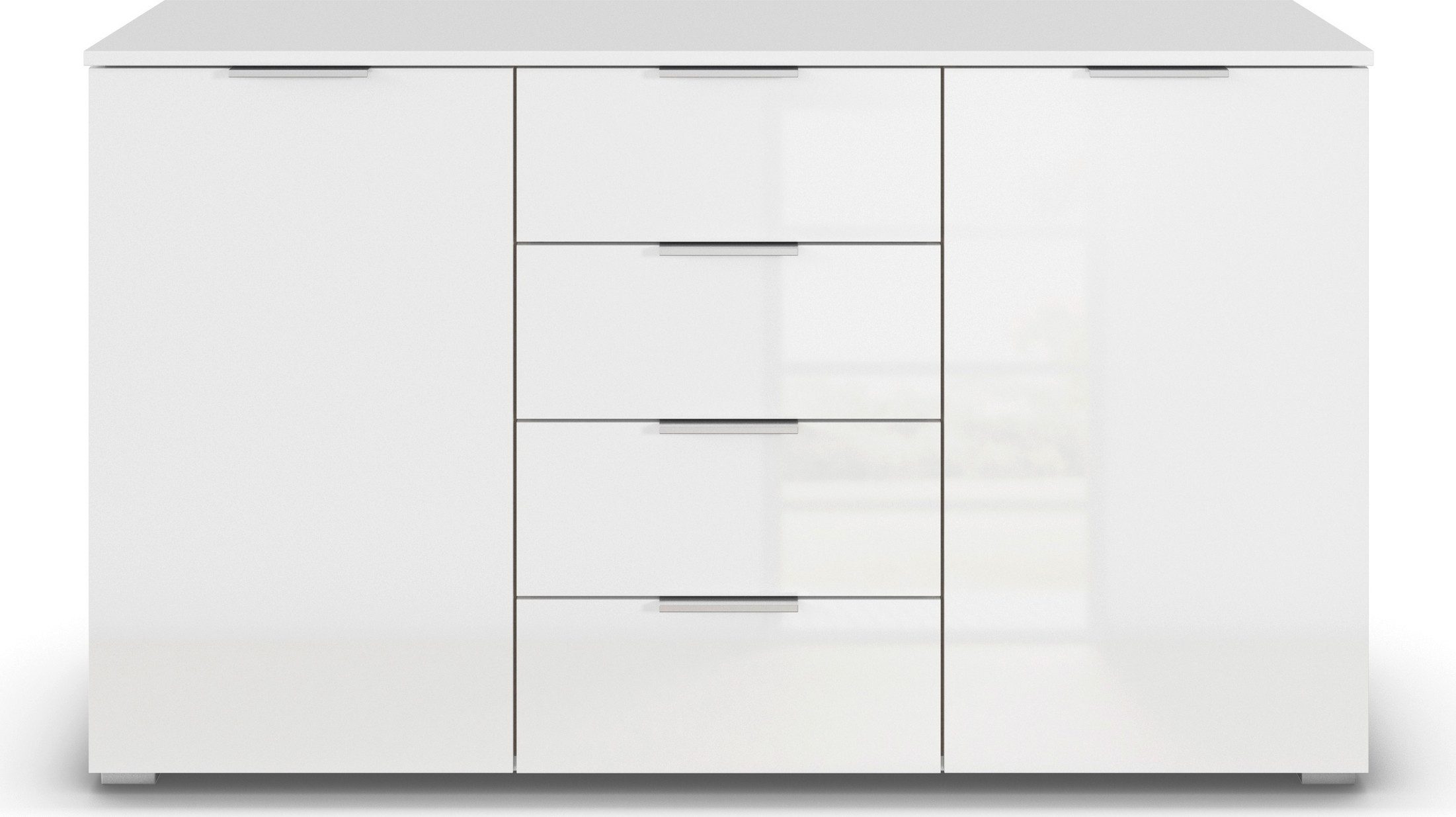 rauch Kast met laden en deuren Sideboard AGORDO met decor- of hoogglansfront met 4 lades en 2 deuren en metalen grepen made in germany