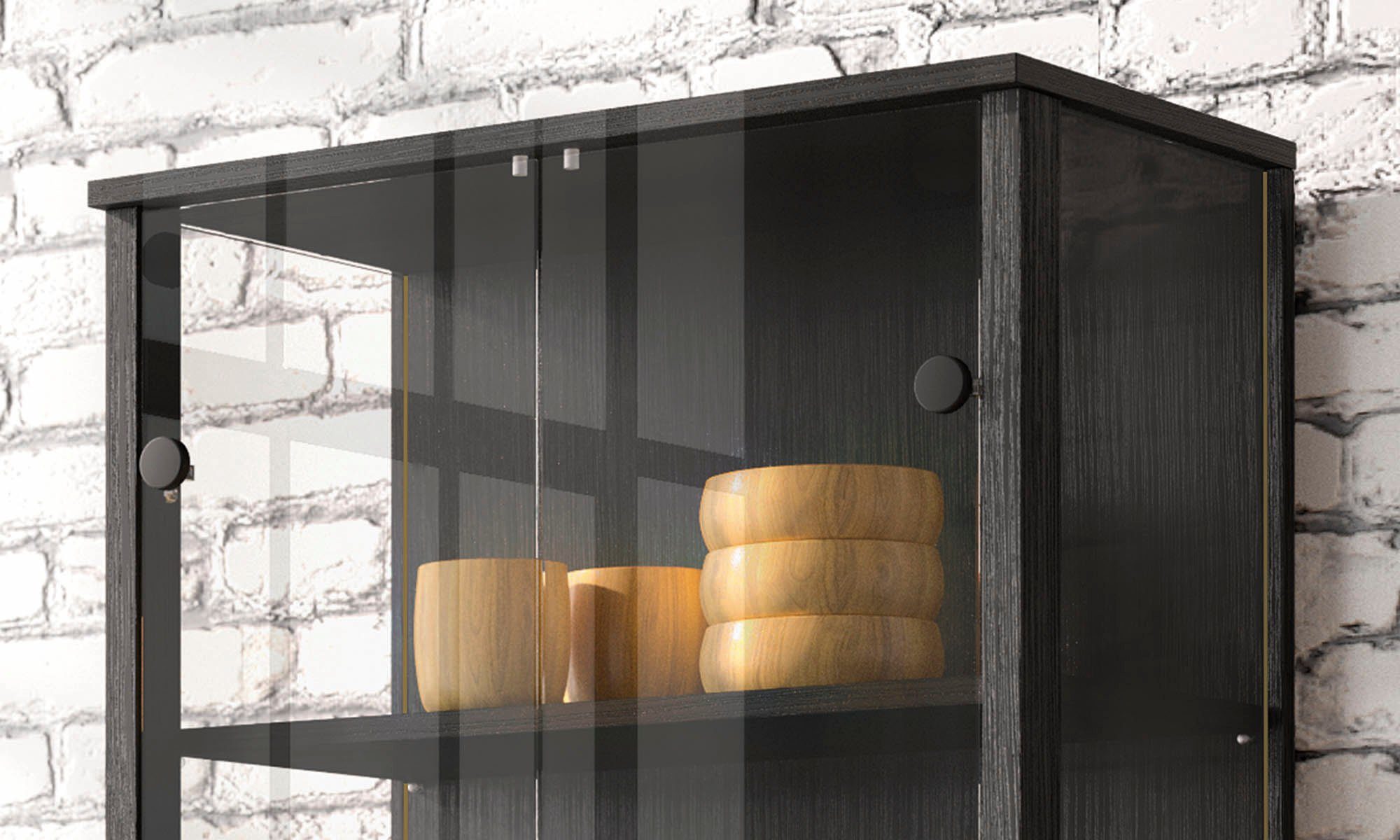 fif möbel Vitrinekast Step Standvitrine, vitrinekast, glazen vitrine, verzamelvitrine (1 stuk)