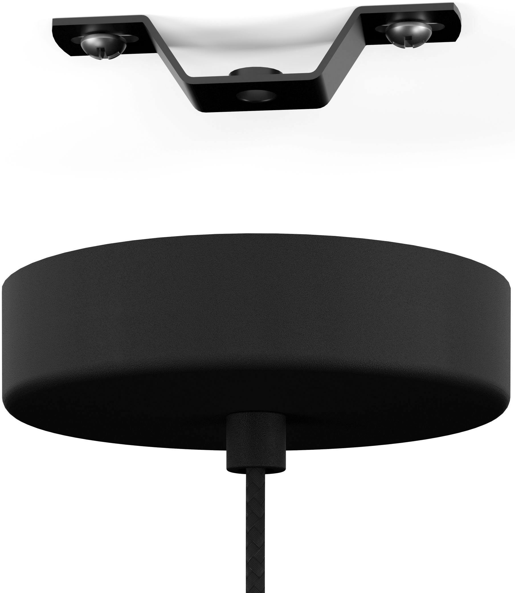 EGLO Hanglamp CAGUANES Hanglamp in zwart en wit van staal - excl. E27 - 40W (1 stuk)