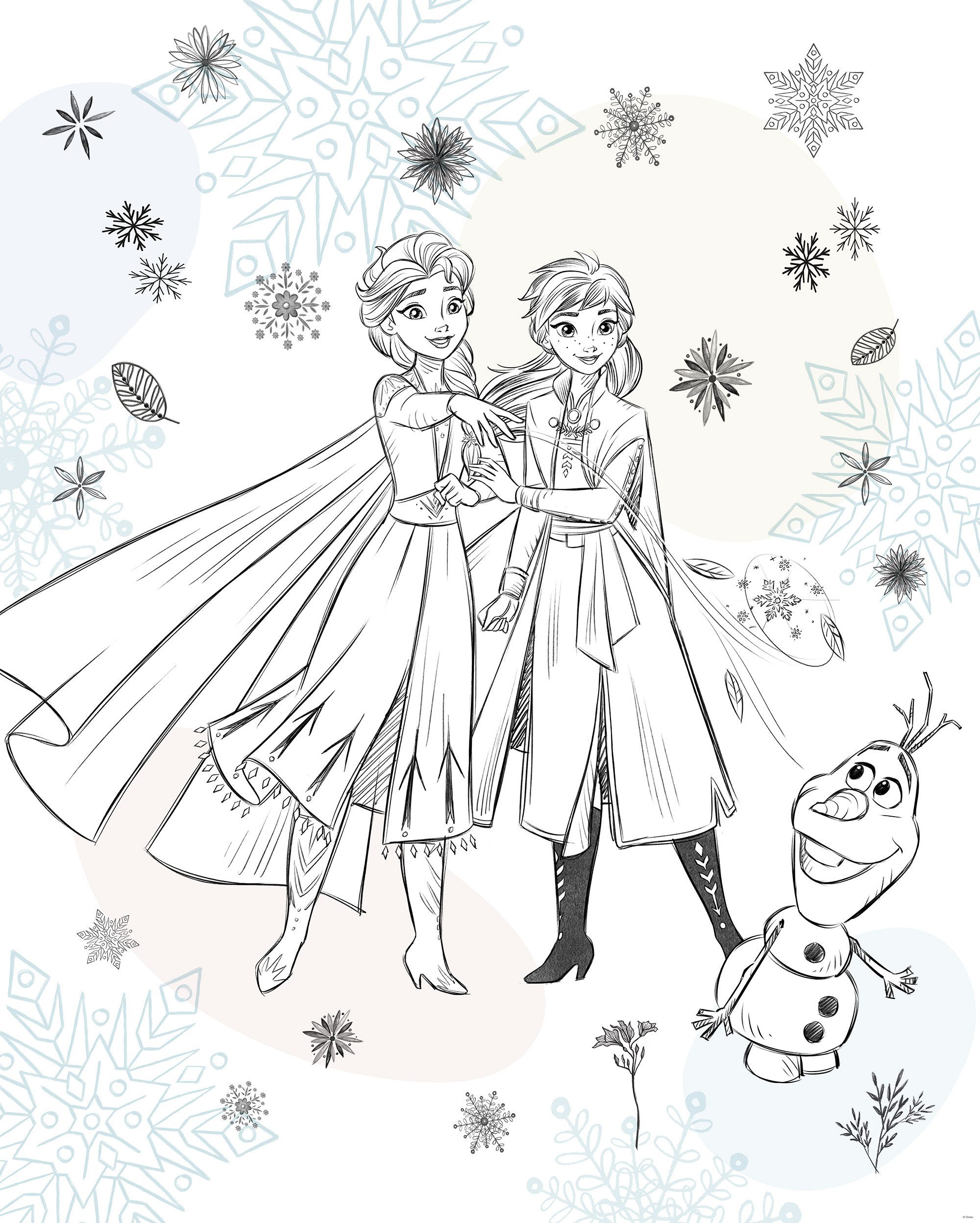 Komar Kinderbehang Disney Frozen Sketch Sisters (1 stuk)