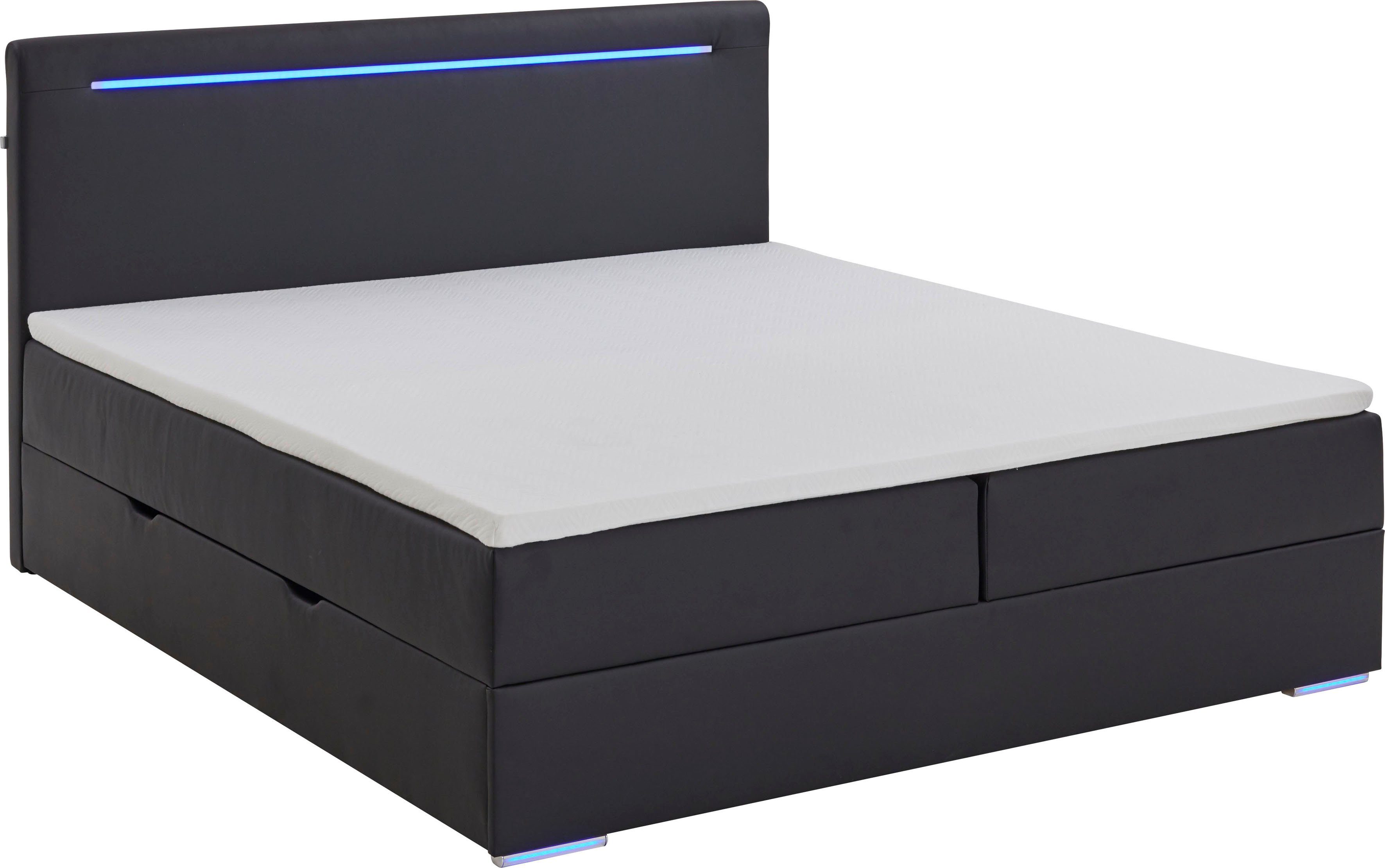 meise.möbel Boxspring Candela 2 inclusief ledverlichting in hoofdbord en poten, met bedkist en topmatras