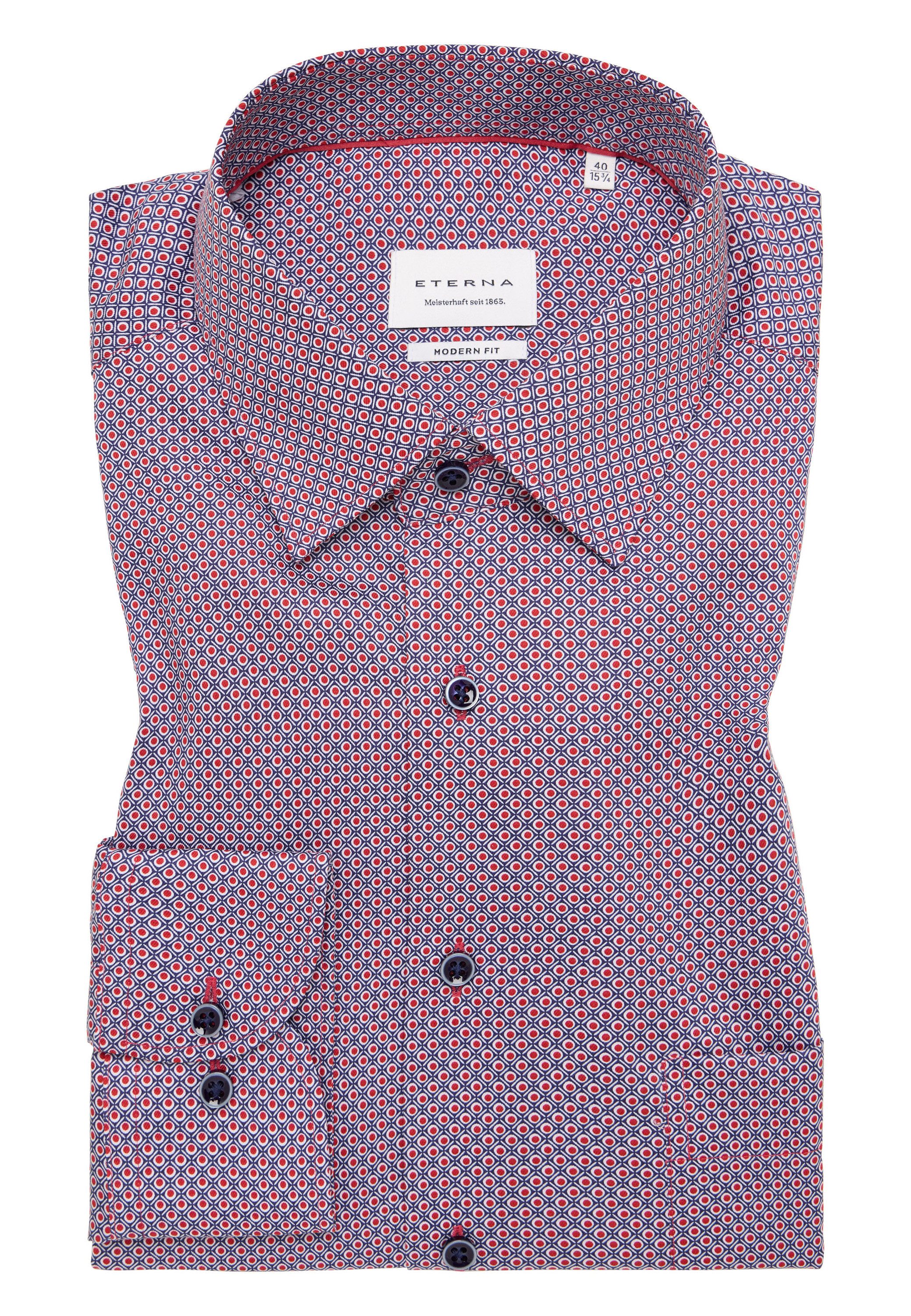 Eterna Overhemd met lange mouwen MODERN FIT NON IRON (strijkvrij)