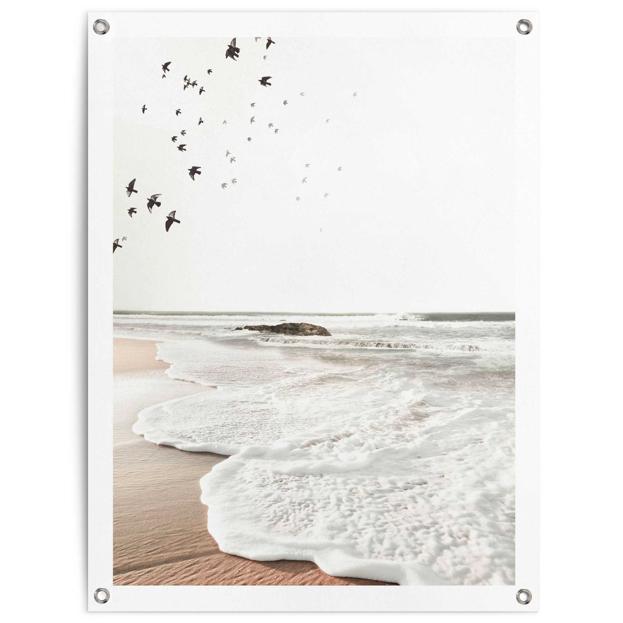 Reinders! Poster Rollende golven Outdoor voor tuin of balkon deurposters beige