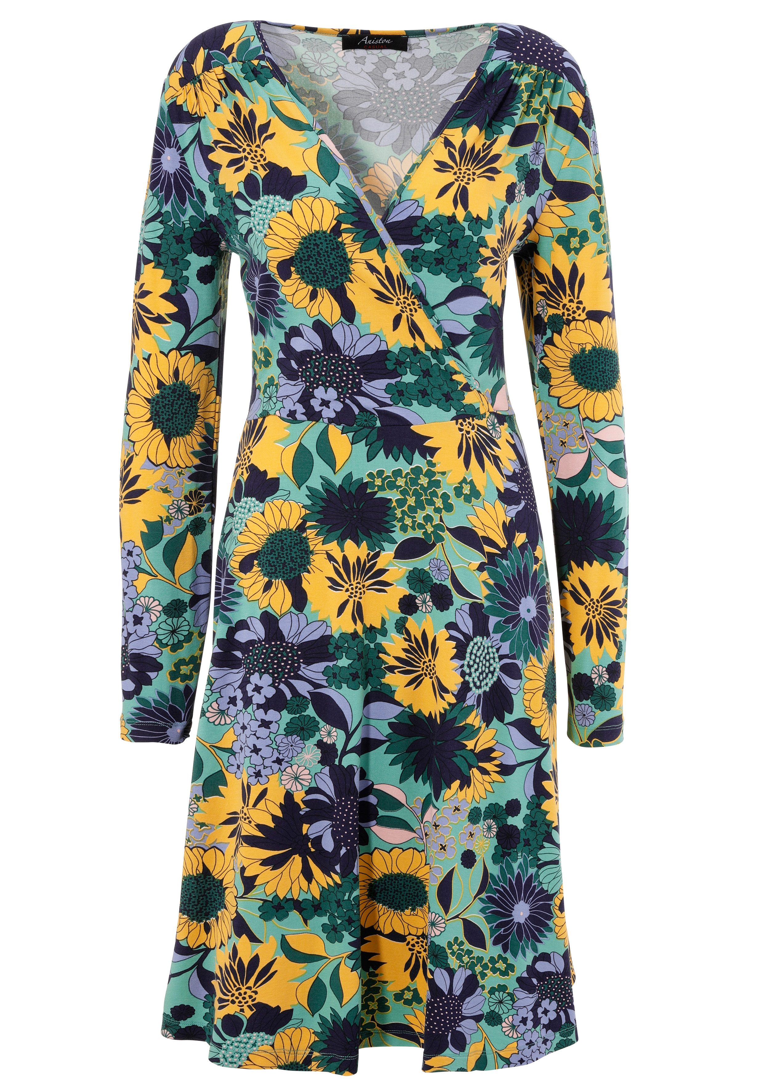 Aniston CASUAL Jerseyjurk met v-hals in wikkel-look