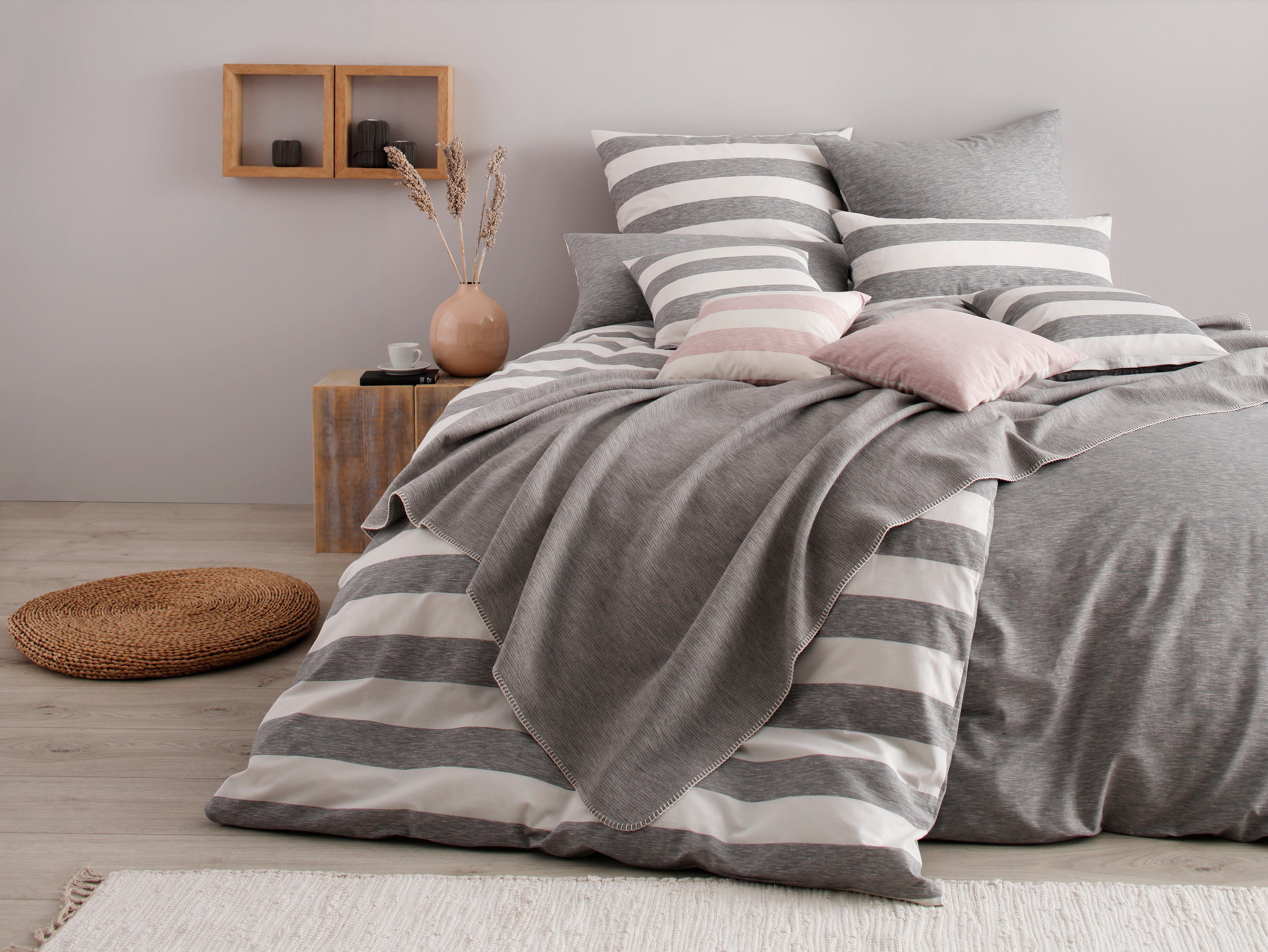 OTTO products Hoeslaken Big Stripe in maat 90x200, 140x200 of 180x200 cm van bio-katoen, voor matrassen tot 30 cm hoogte, laken (1 stuk)