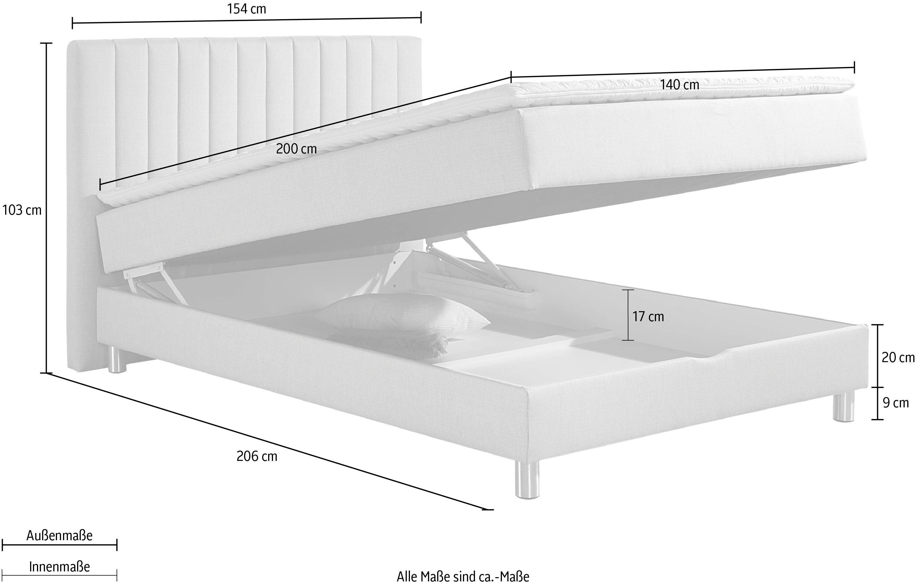 Maintal Boxspring met bedkist en topmatras van koudschuim