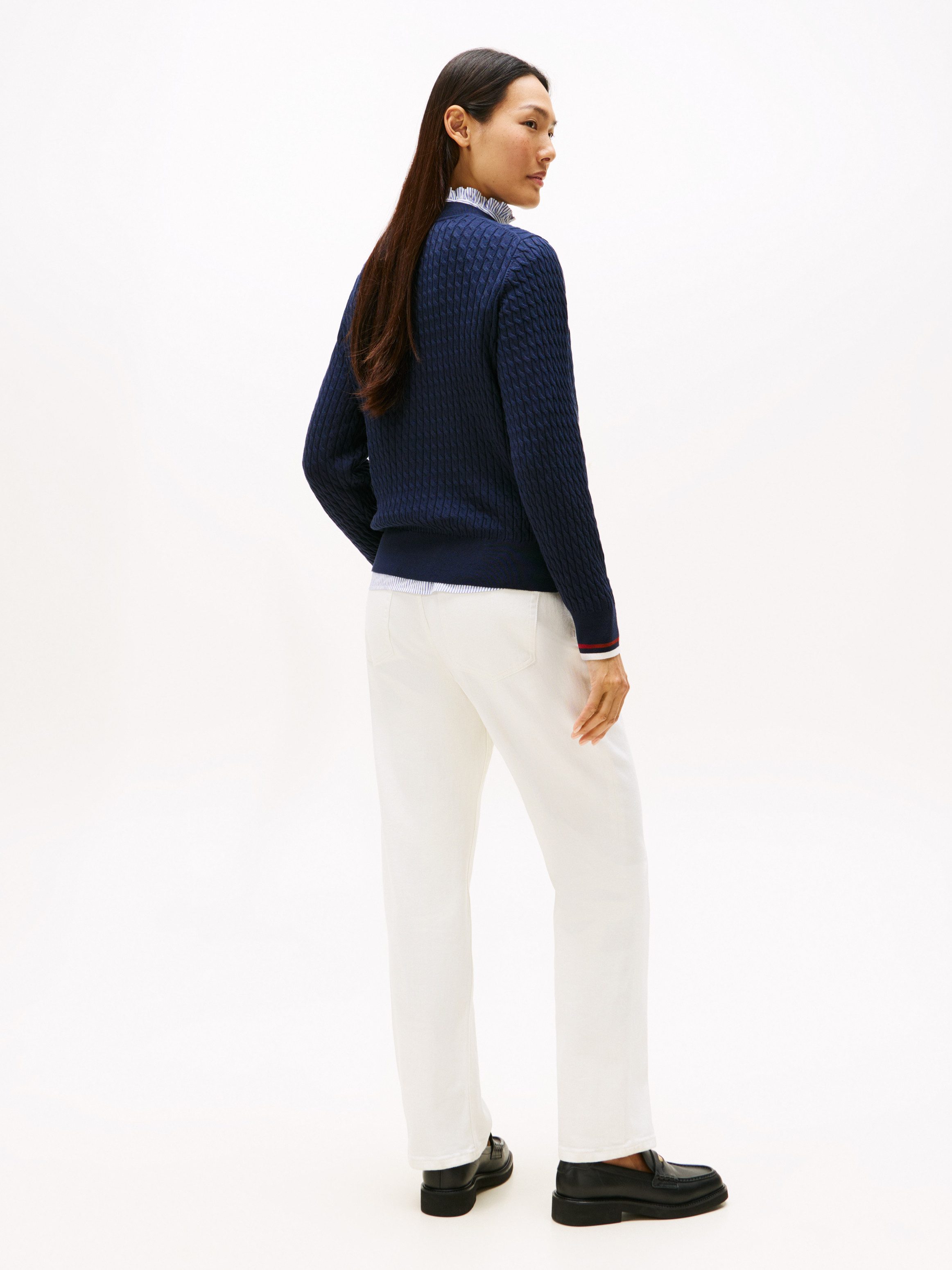 Tommy Hilfiger Trui met ronde hals CO CABLE C-NK LS SWEATER