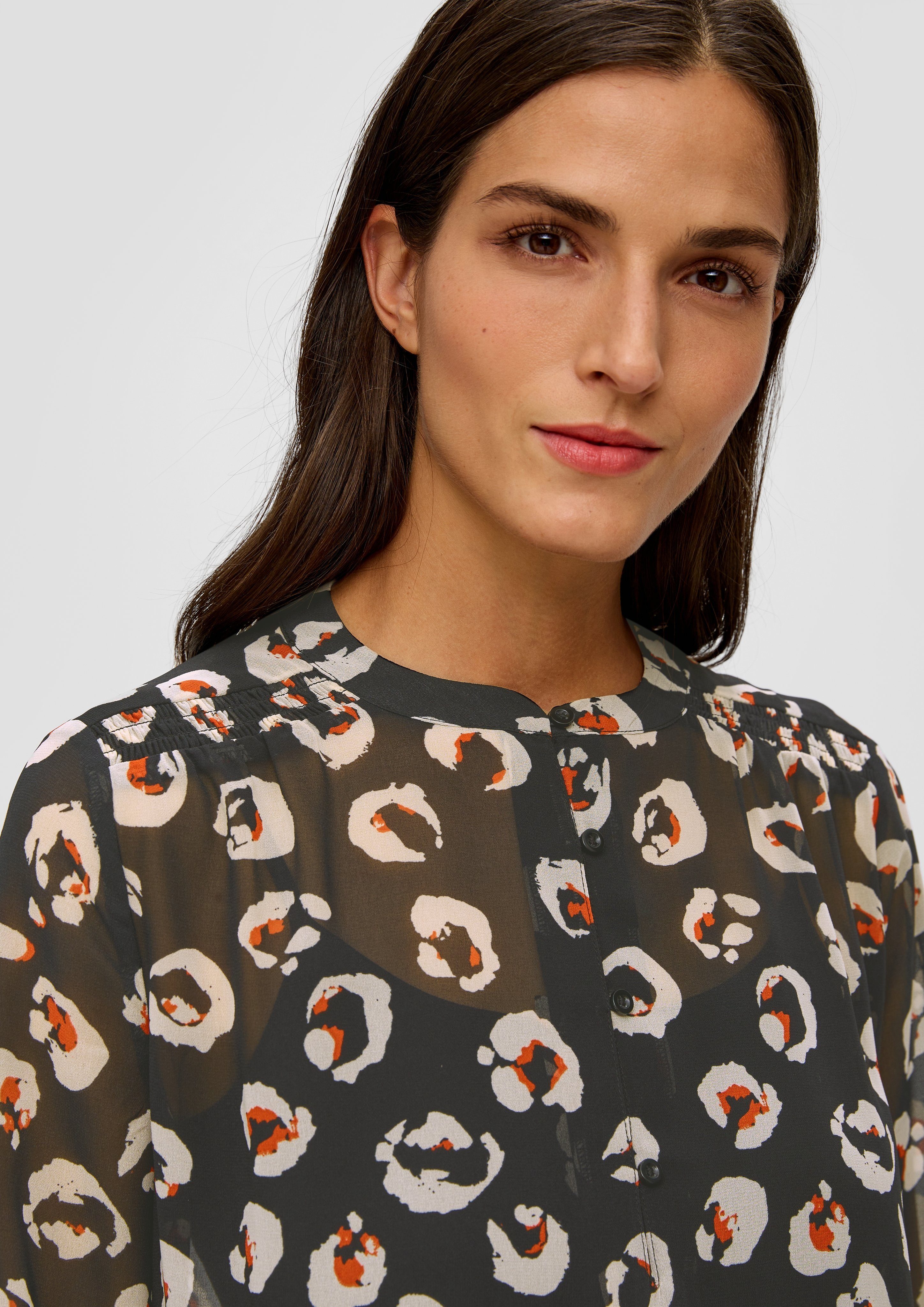 s.Oliver Gedessineerde blouse met opvallend printpatroon