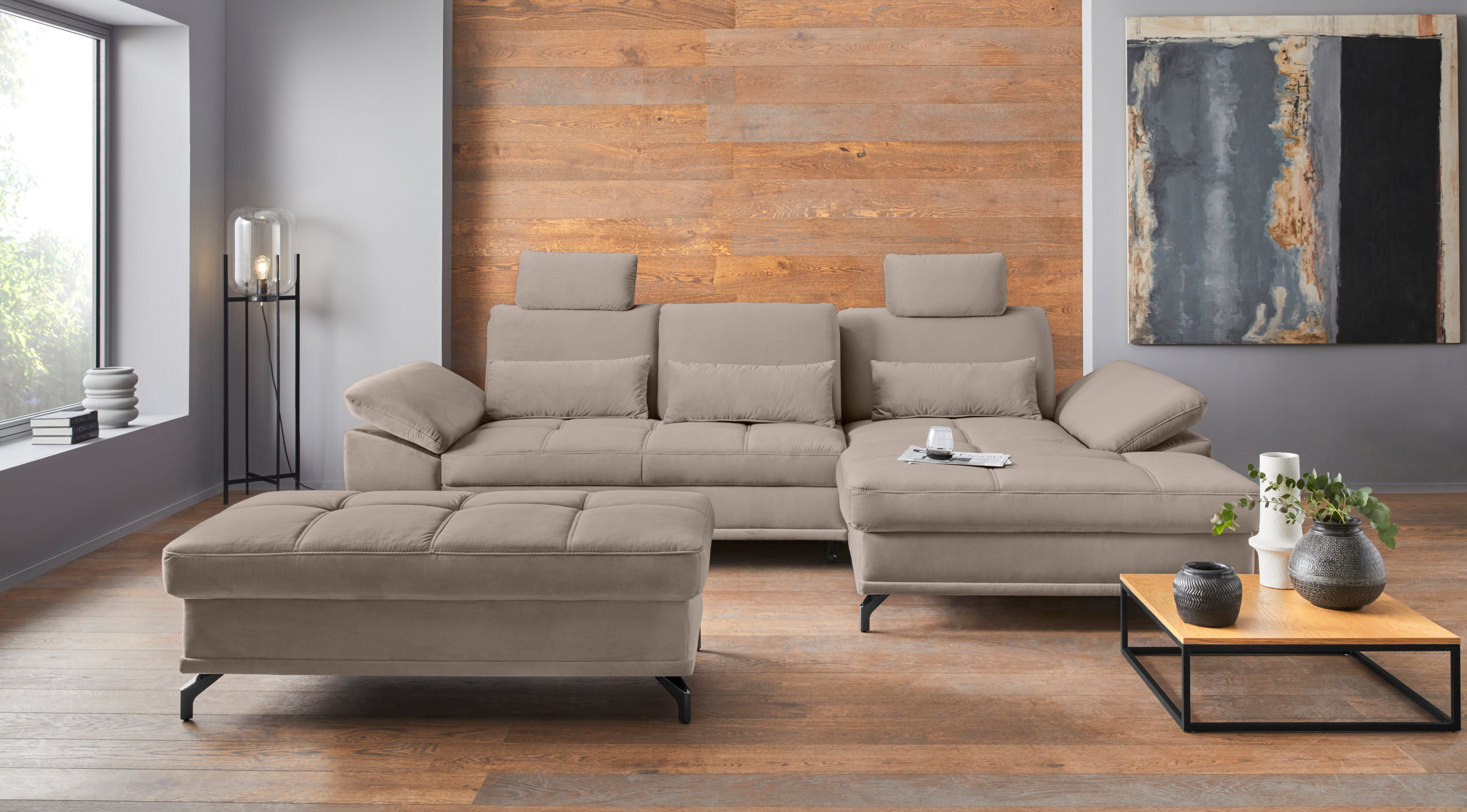 Places of Style Hocker Costello passend bij de serie, edele metalen voeten