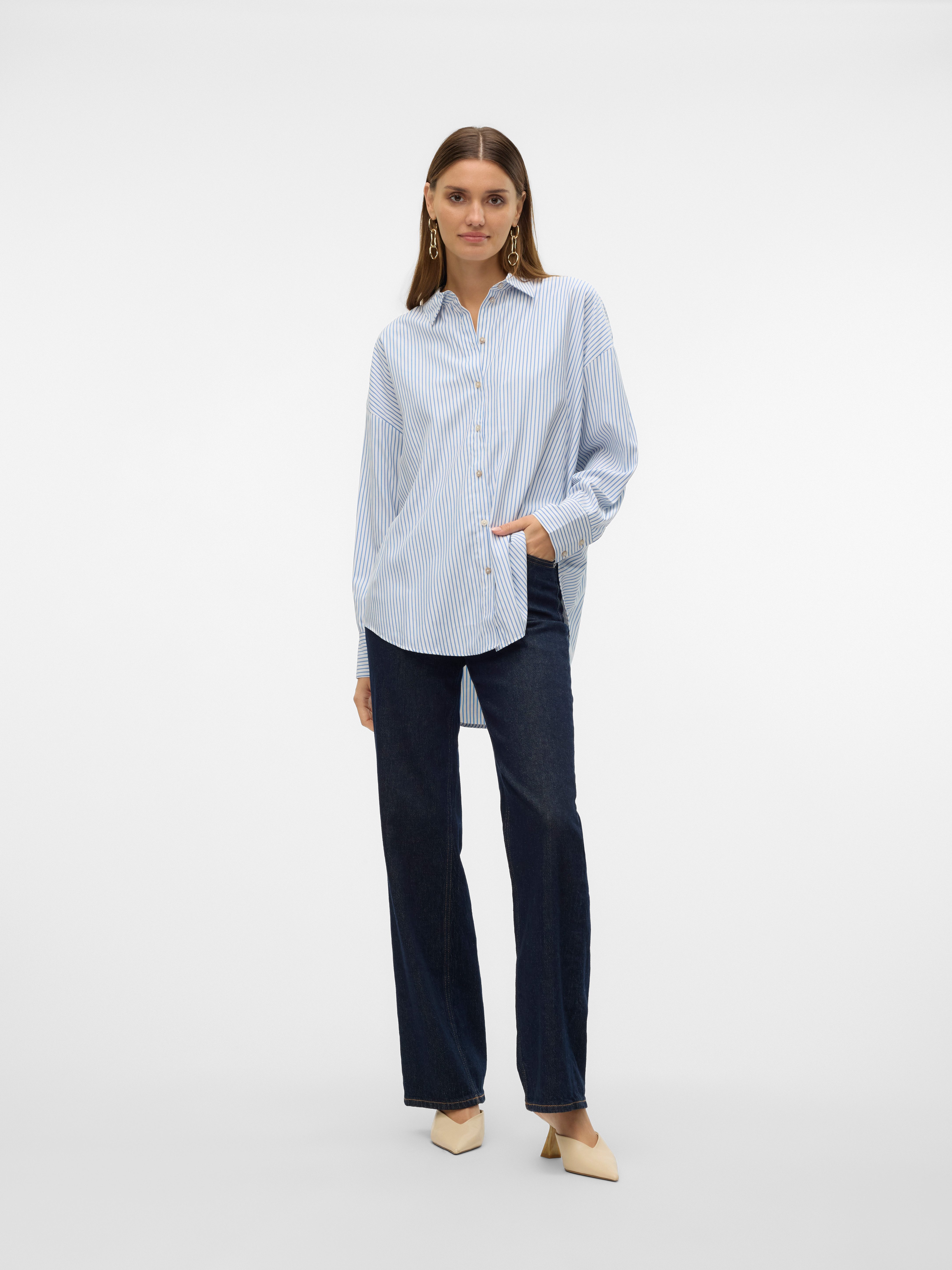 Vero Moda Blouse met lange mouwen VMNORA LS OVERSIZE SHIRT WVN GA NOOS