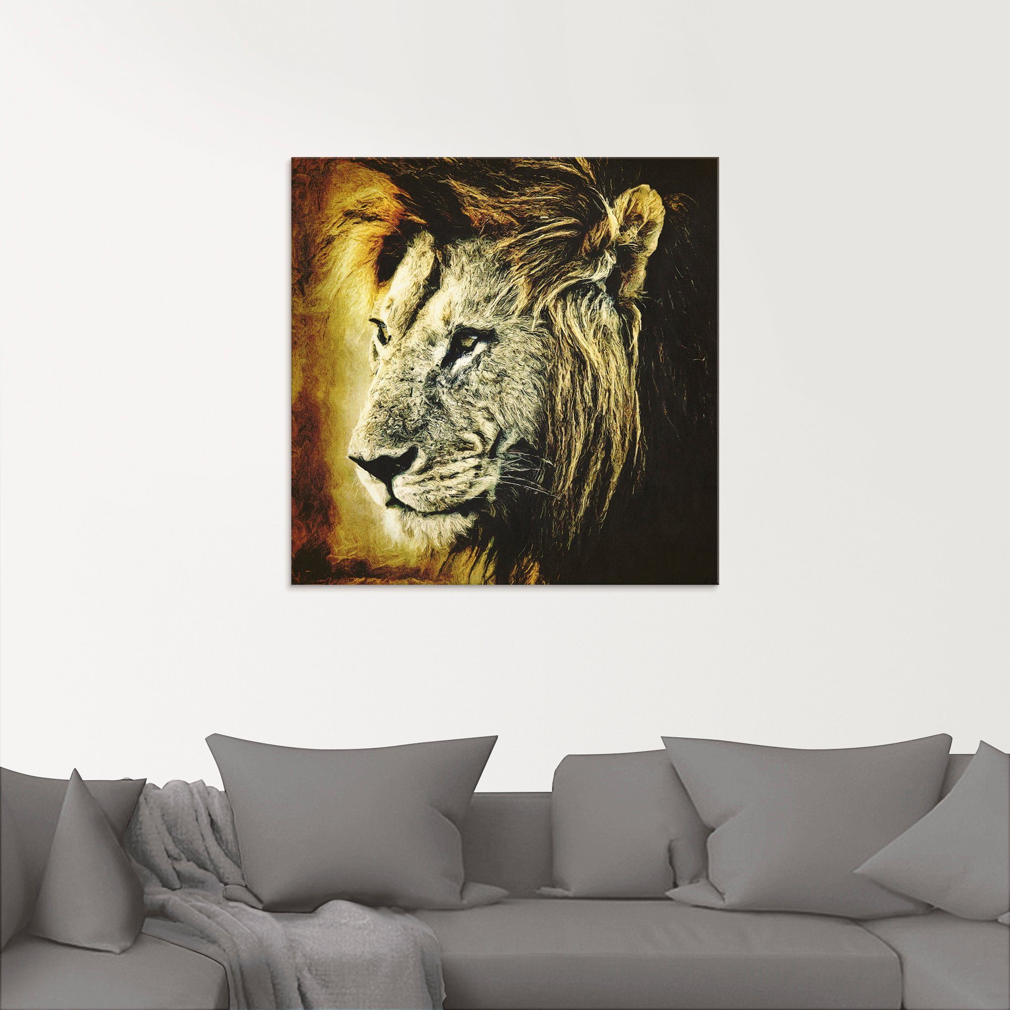 Artland Print op glas Leeuw in verschillende maten