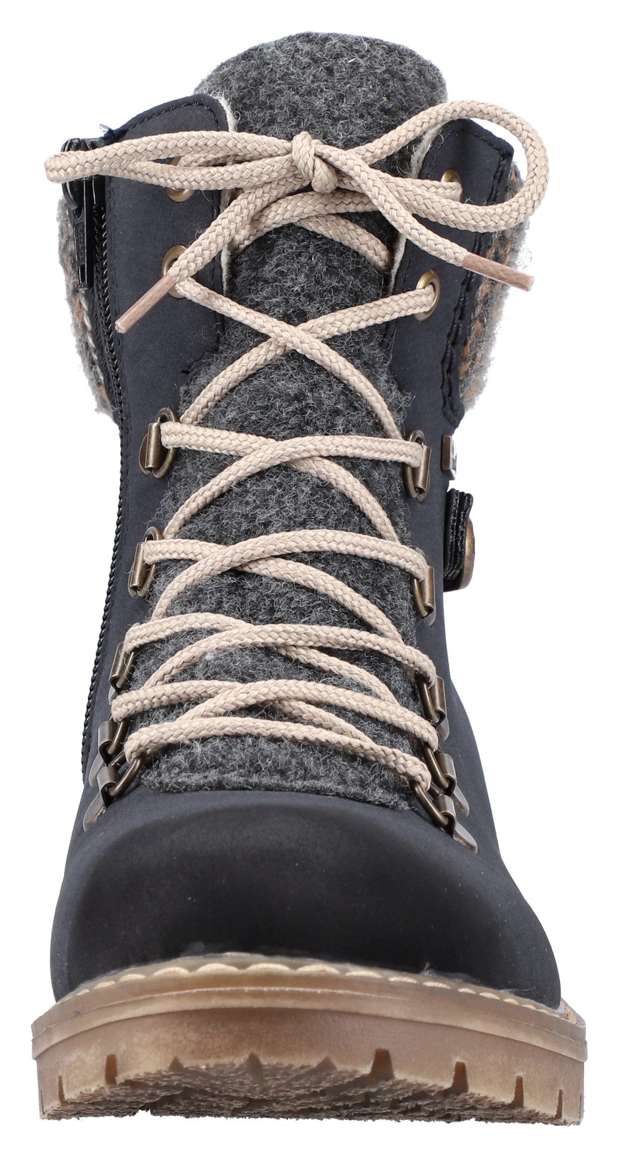 Rieker Winterlaarsjes winterlaarzen, veterschoenen met gebreide rand en rieker-tex