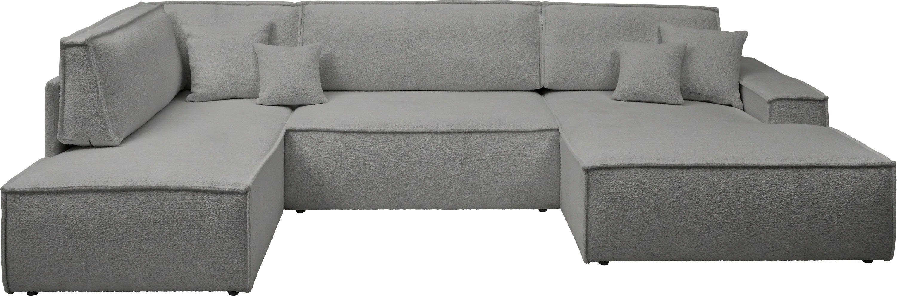 andas Zithoek FINNLEY U-model XXL 329 cm, bedbank, slaapfunctie m. bedkist