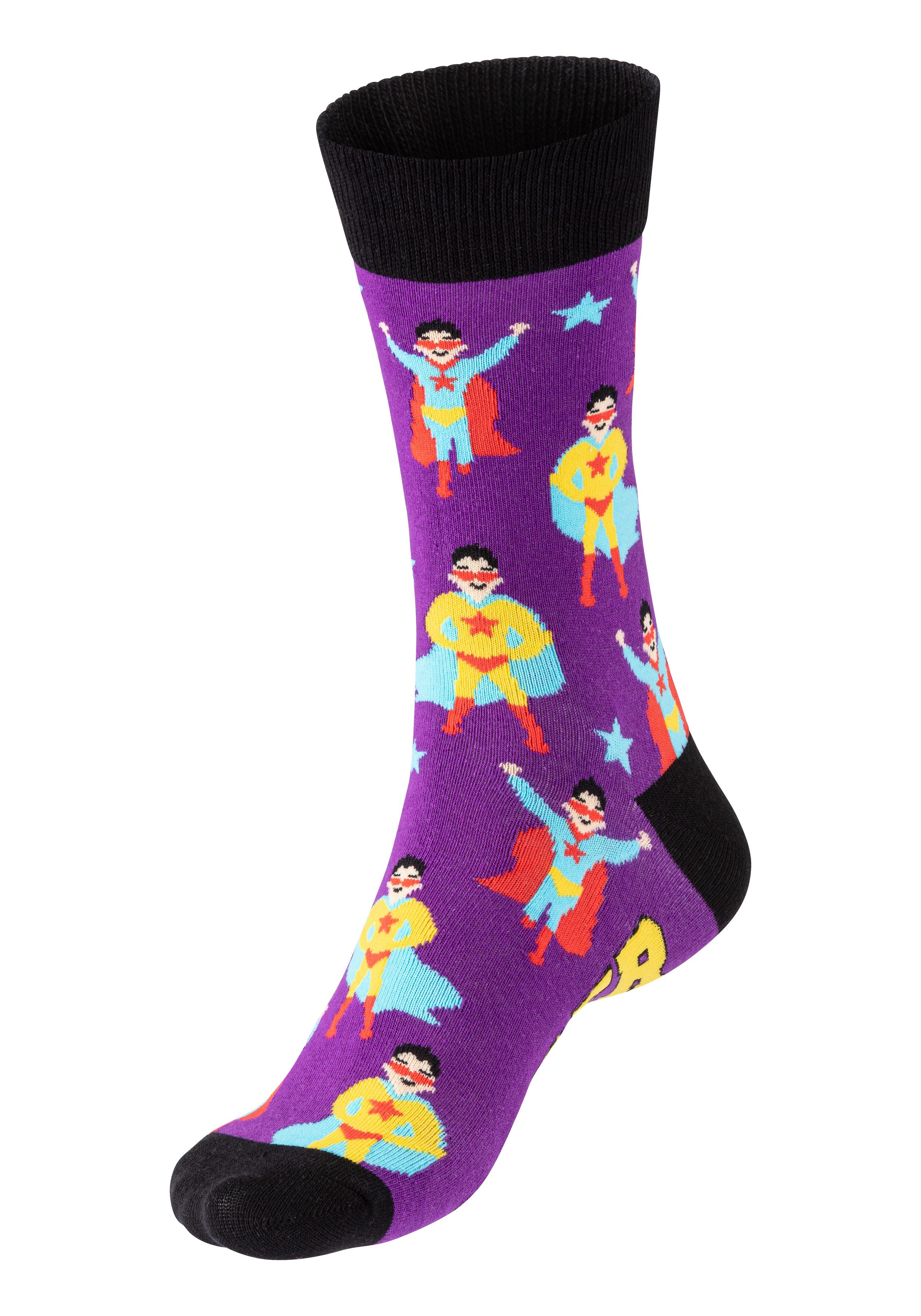 Apollo Sokken Cadeau-doos Super-Papa of Beste Papa verschillende kleuren designs, perfect voor vaderdag of verjaardag (2 paar, Set van 3)