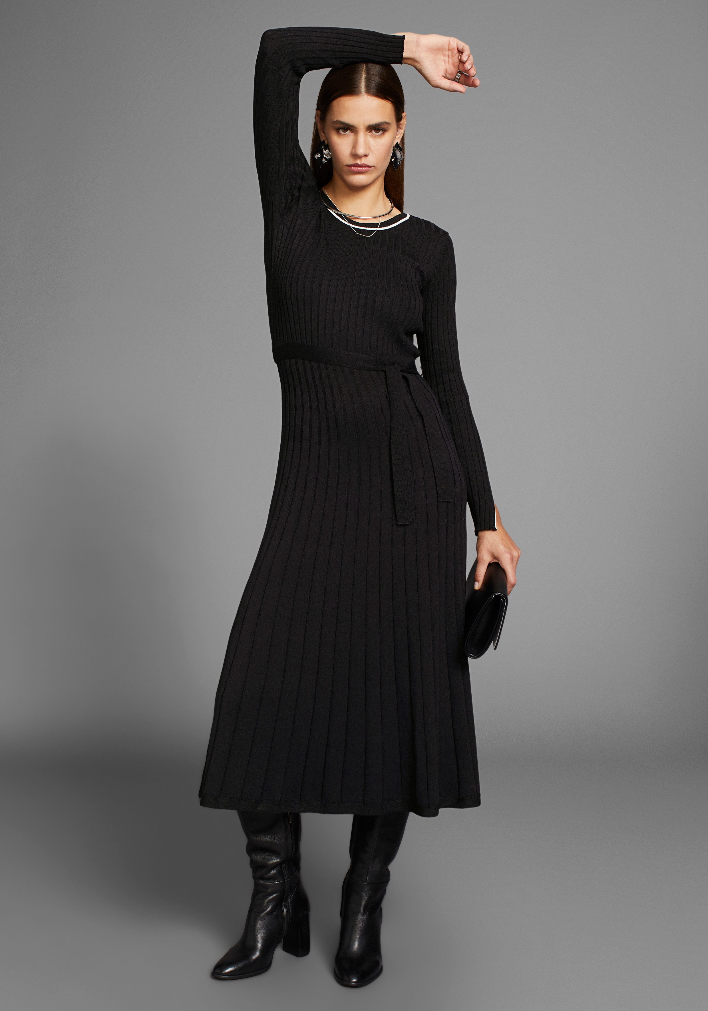 HECHTER PARIS Gebreide jurk met contrastdetails
