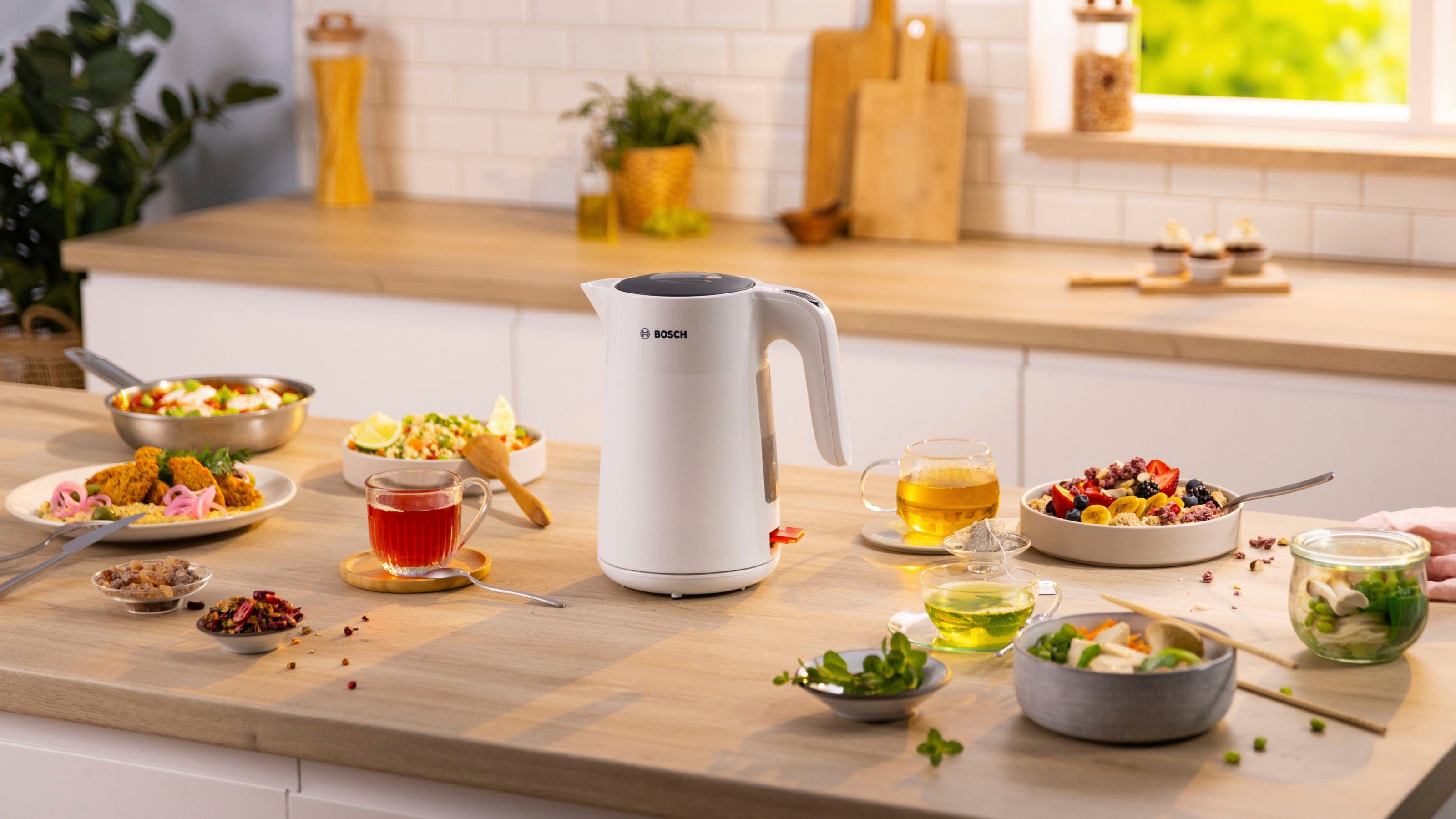 BOSCH Waterkoker MyMoment TWK2M161, automatische uitschakeling, oververhittingsbeveiliging, kopjesindicator, 1,7 l